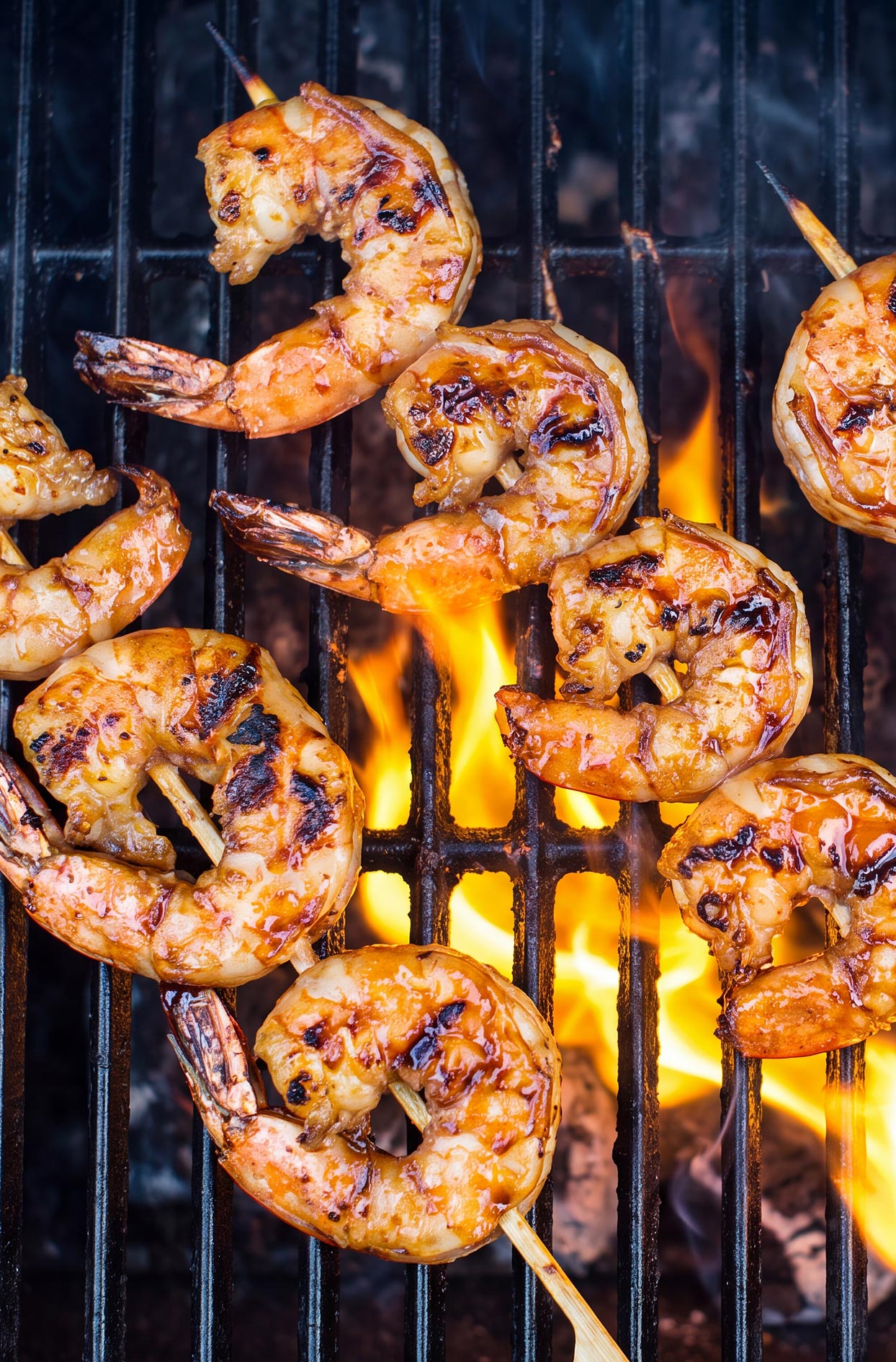 Bbq grilled shrimp skewers