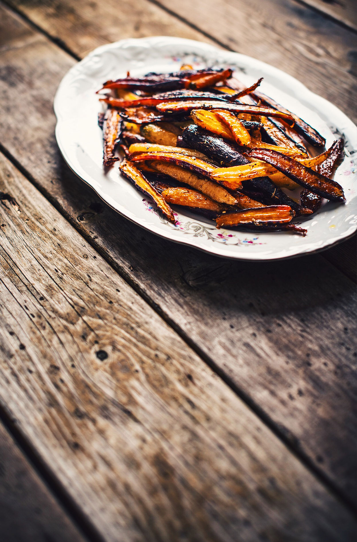 Roasted carrots with honey and white wine