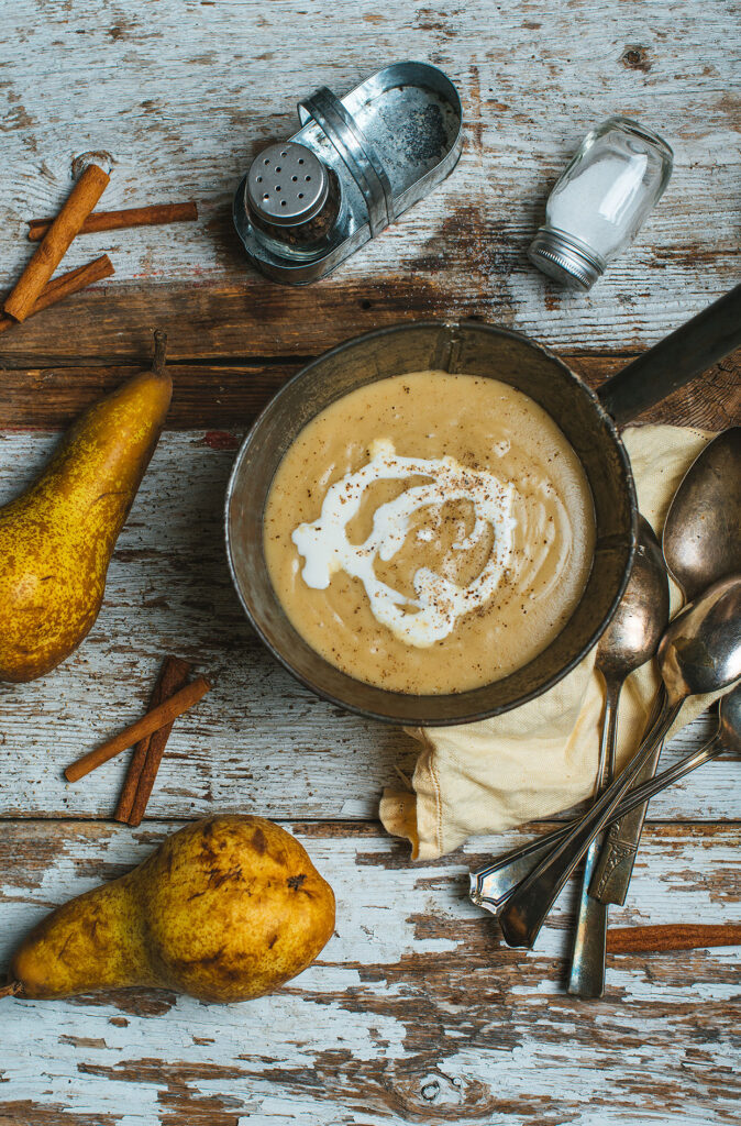 Parsnip and pear soup