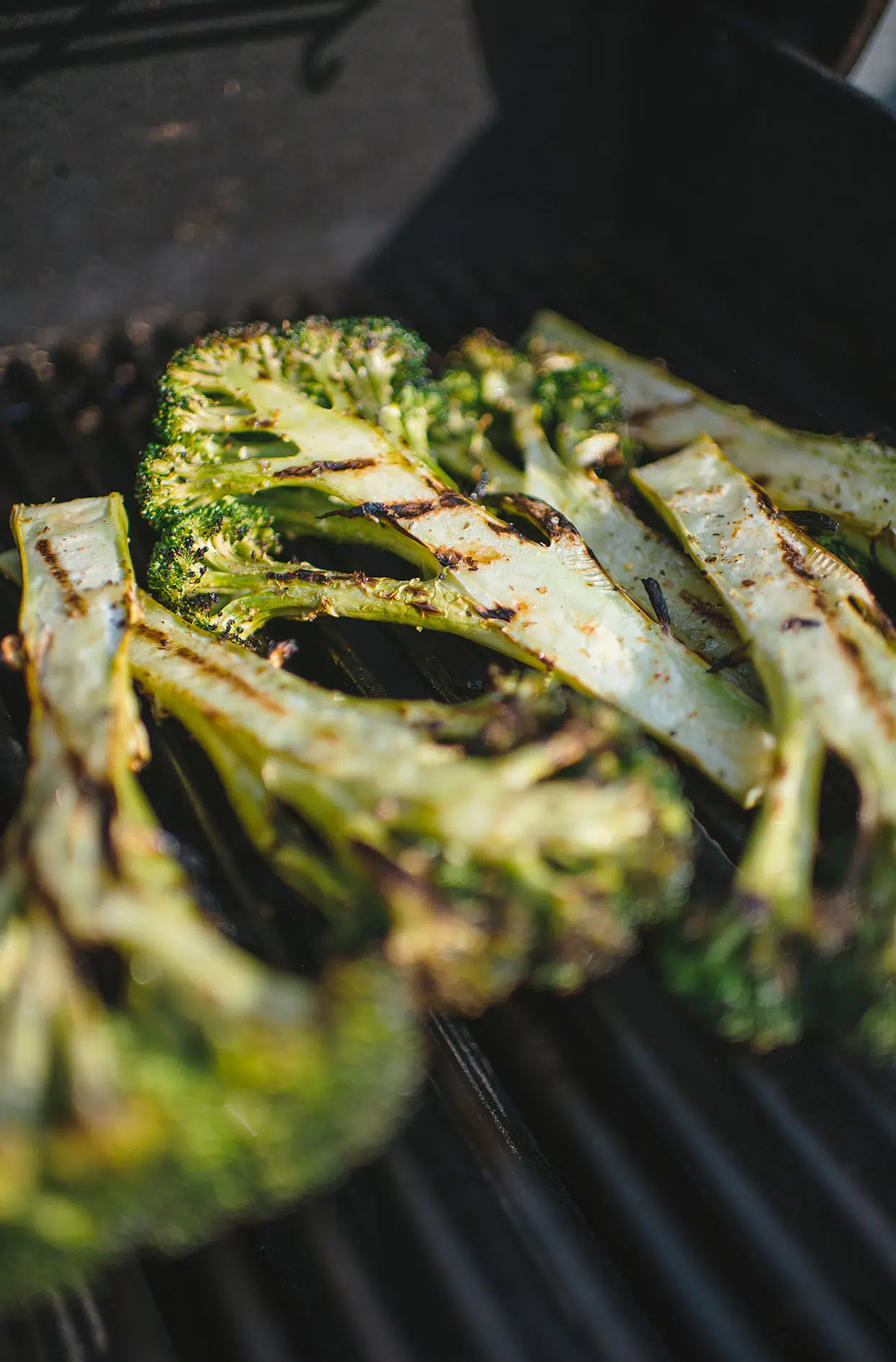 Barbecued grilled broccoli