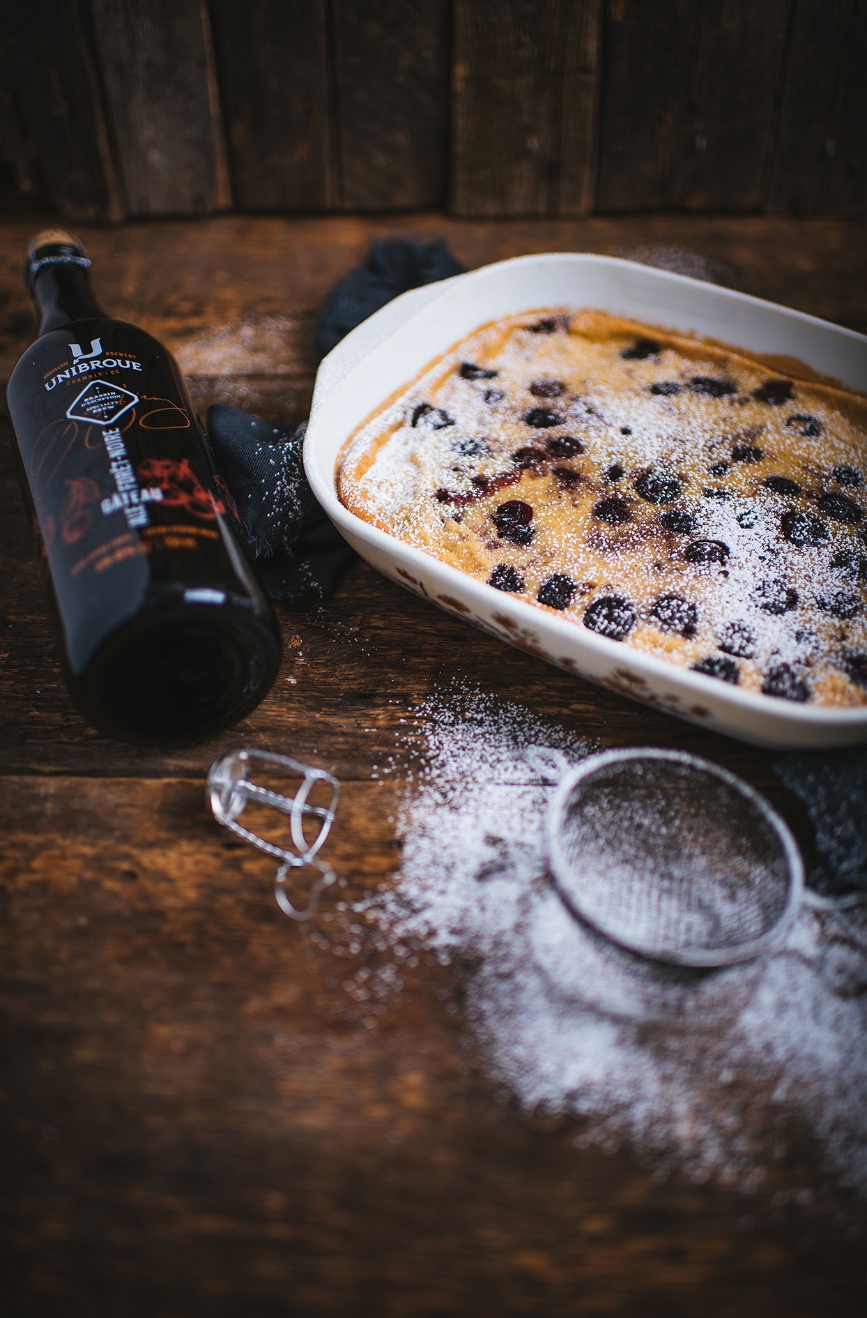 Cherry clafoutis with Black Forest ale beer