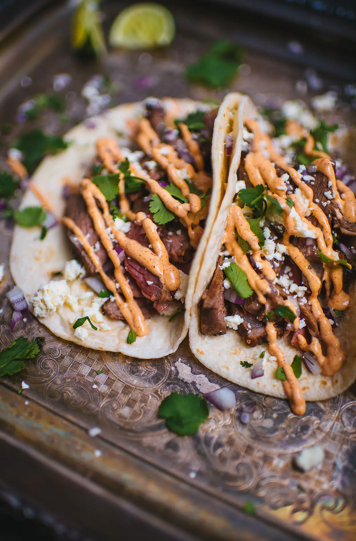 Grilled beef tacos