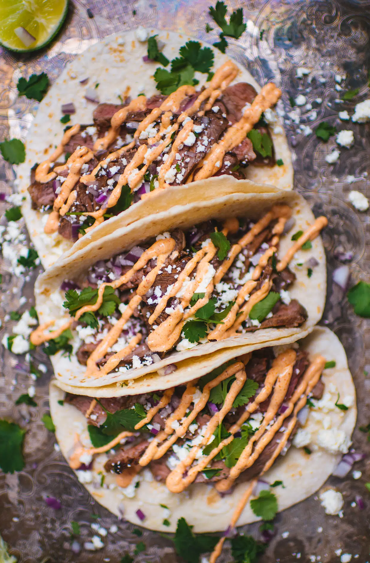 Grilled beef tacos