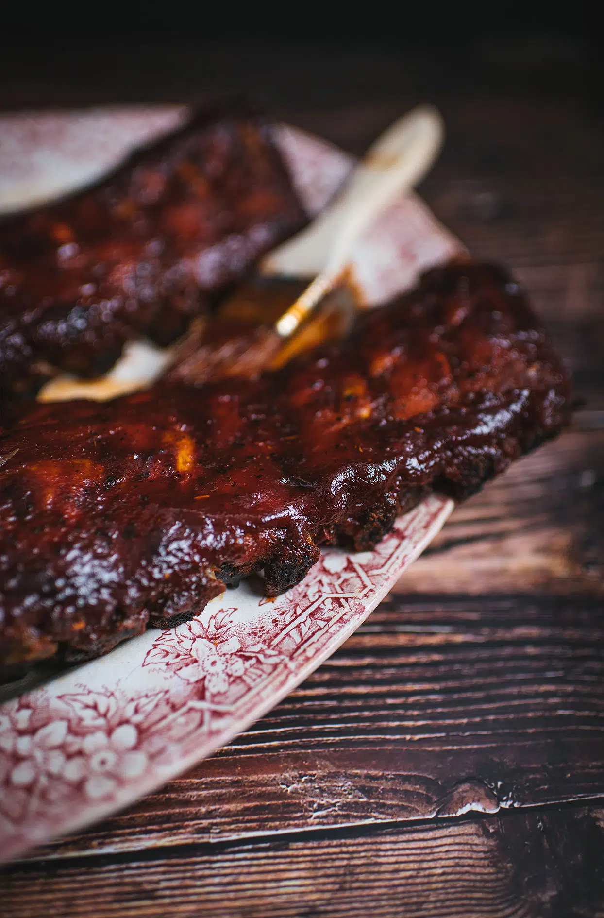 Maple and rum pork ribs