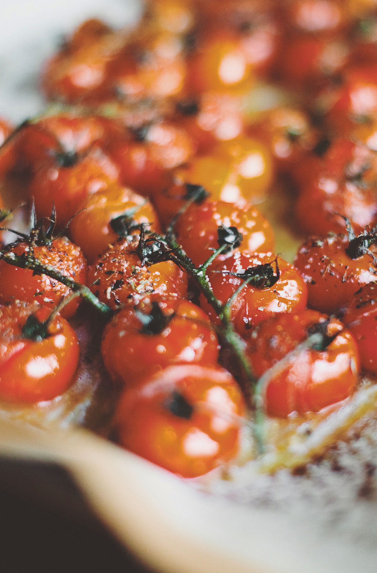 Exploding grape tomatoes