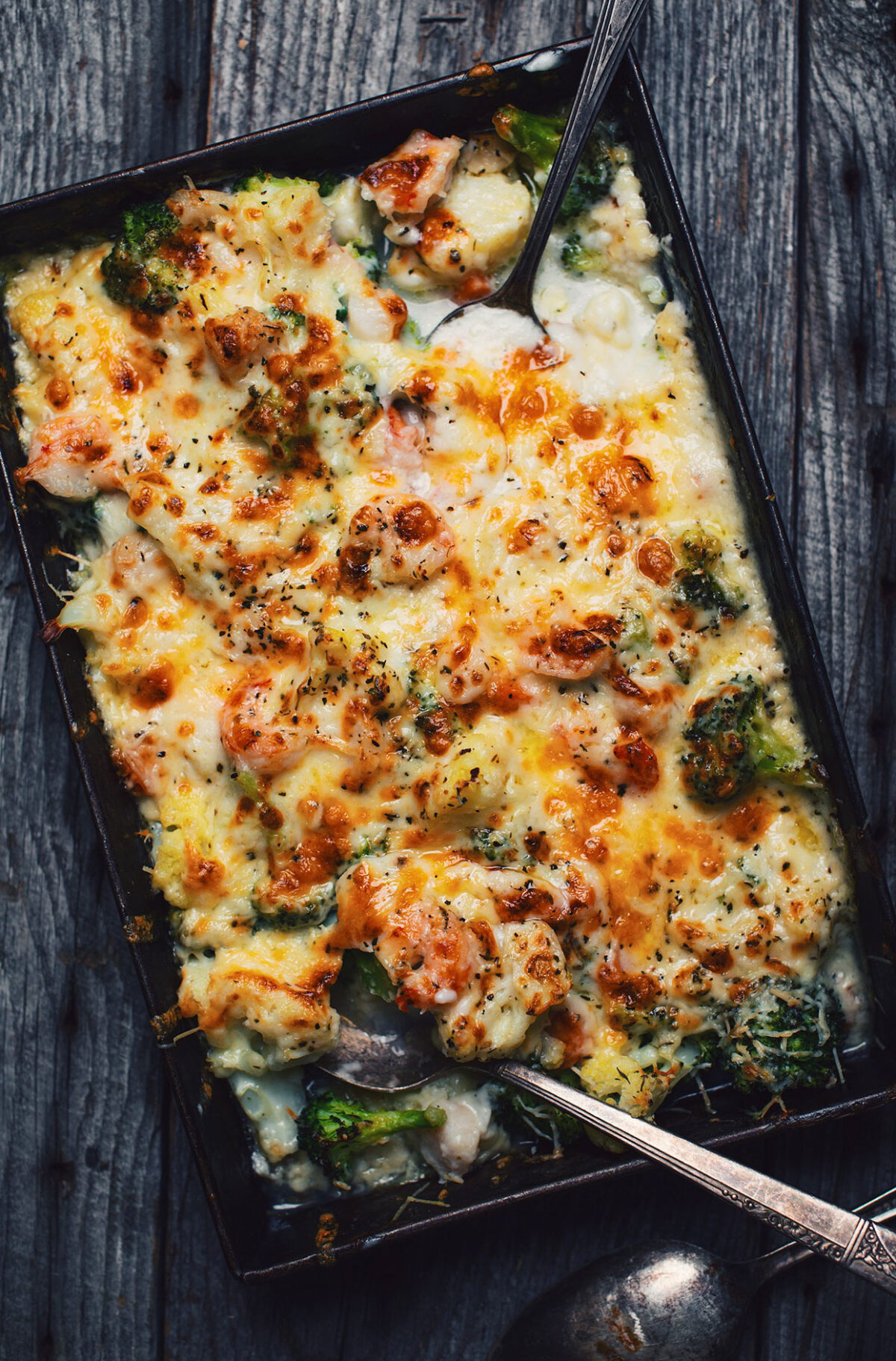 Gratin de choufleur, brocoli et fruits de mer Le Coup de Grâce