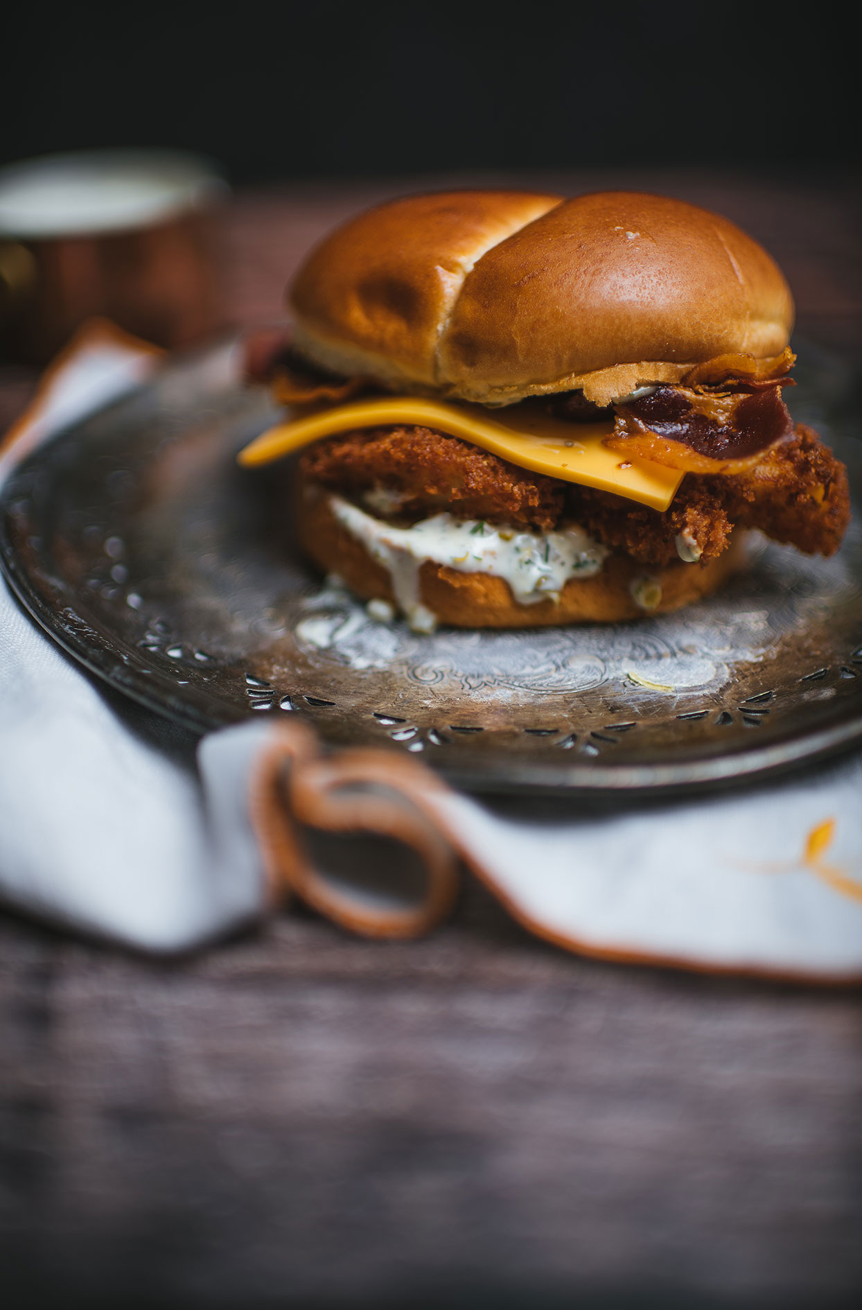 Hamburger de poisson croustillant