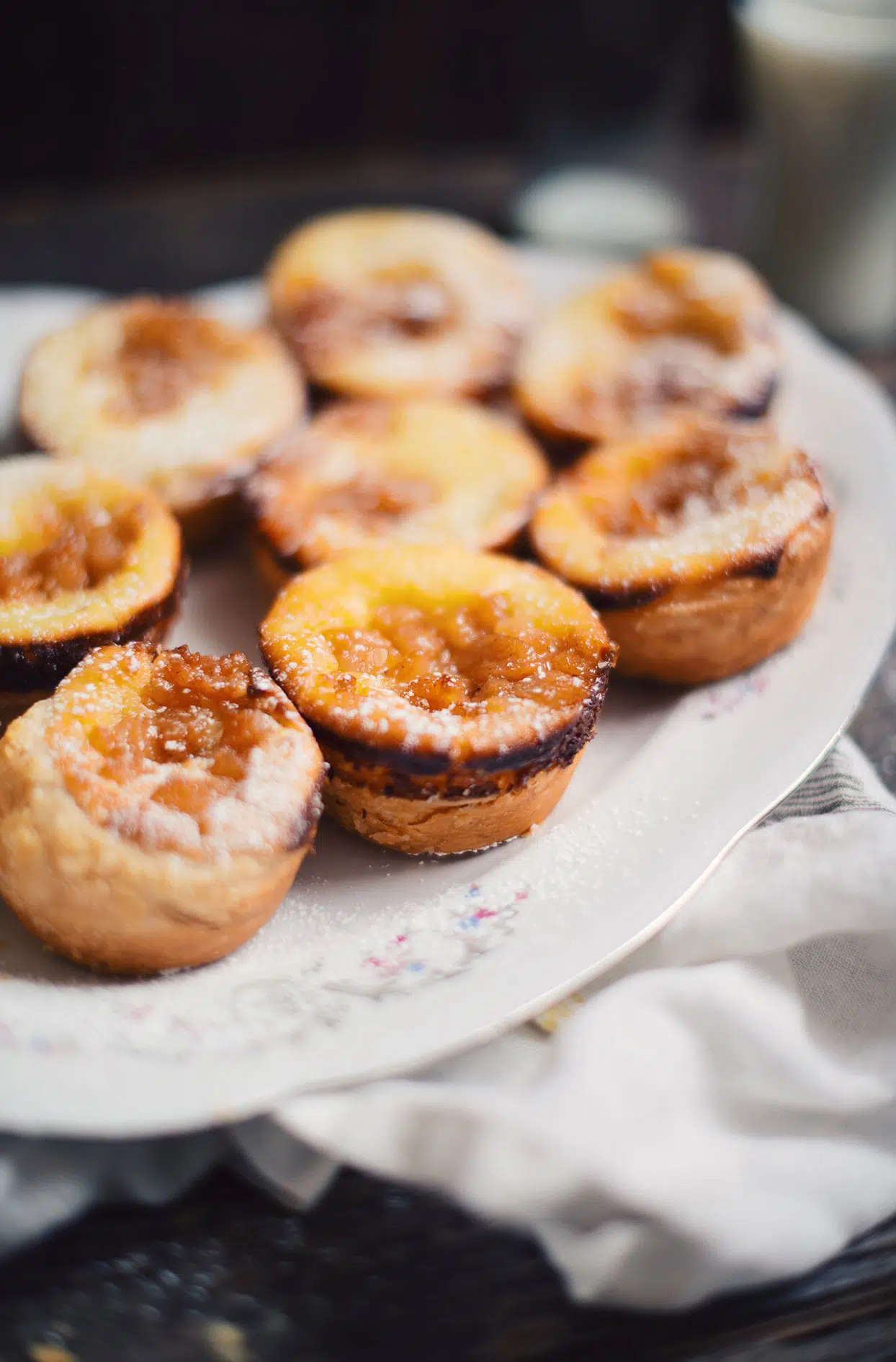 Natas with beer caramelized pears