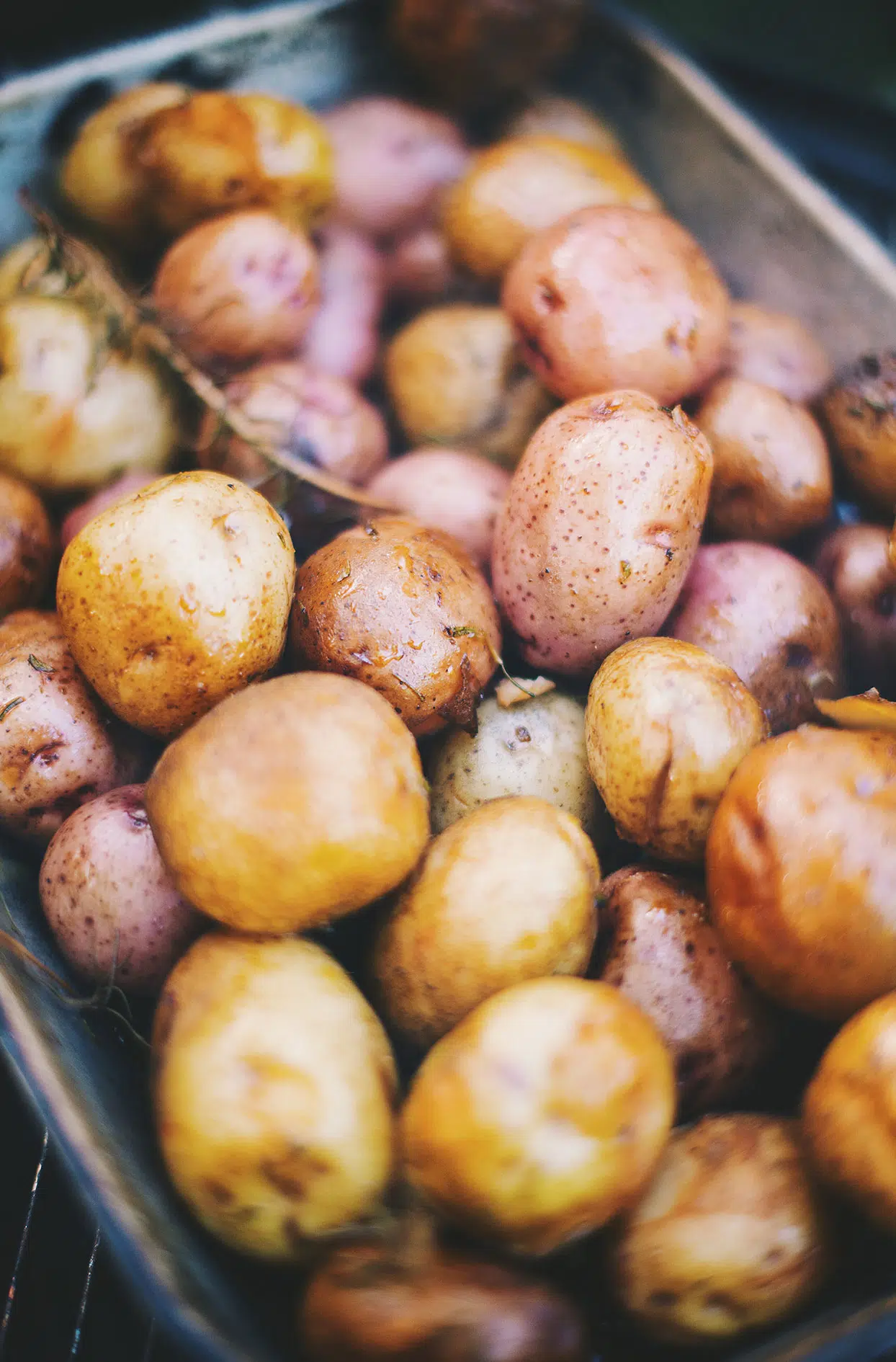 Smoked potatoes with maple and rosemary