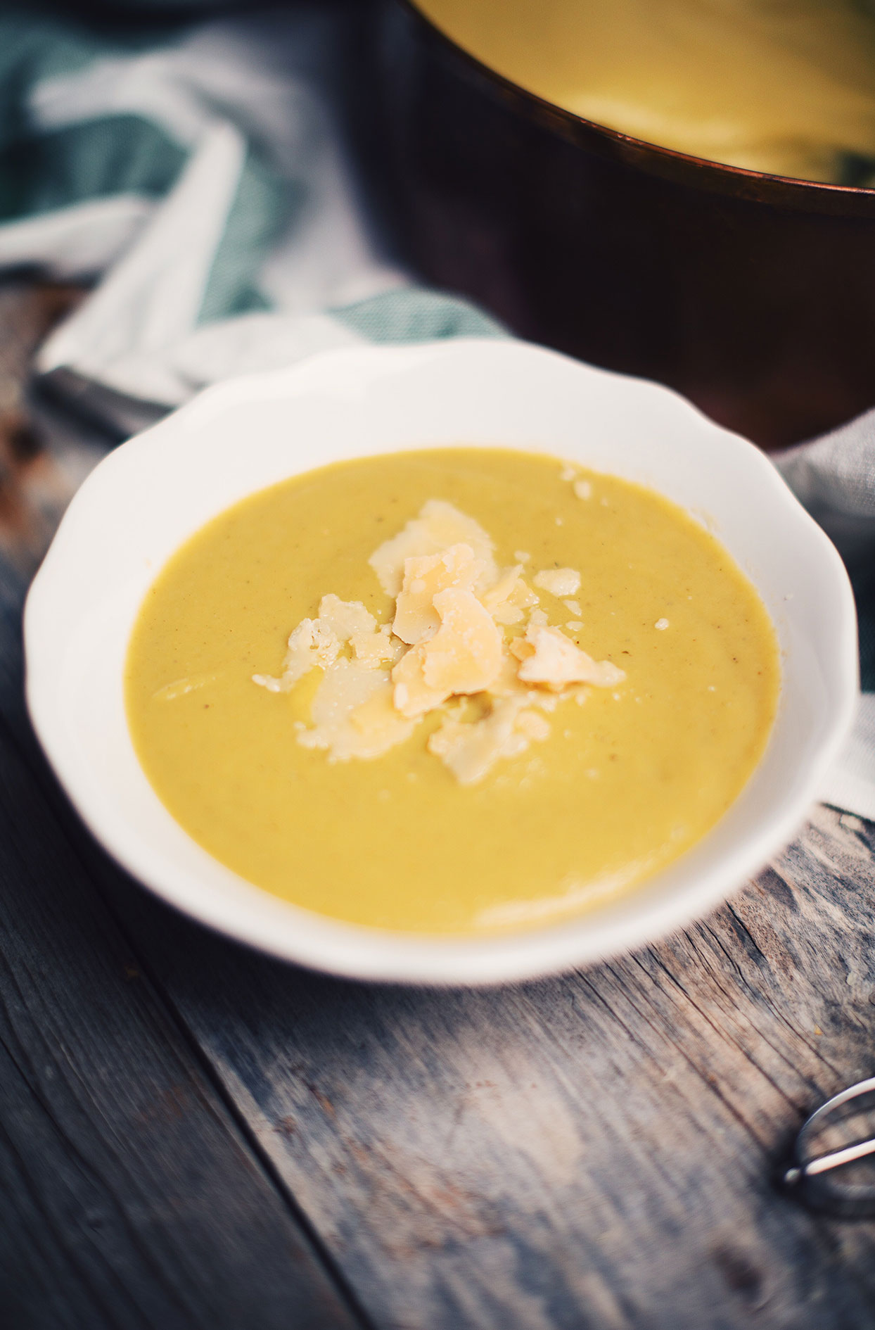 Potage de pieds de brocoli