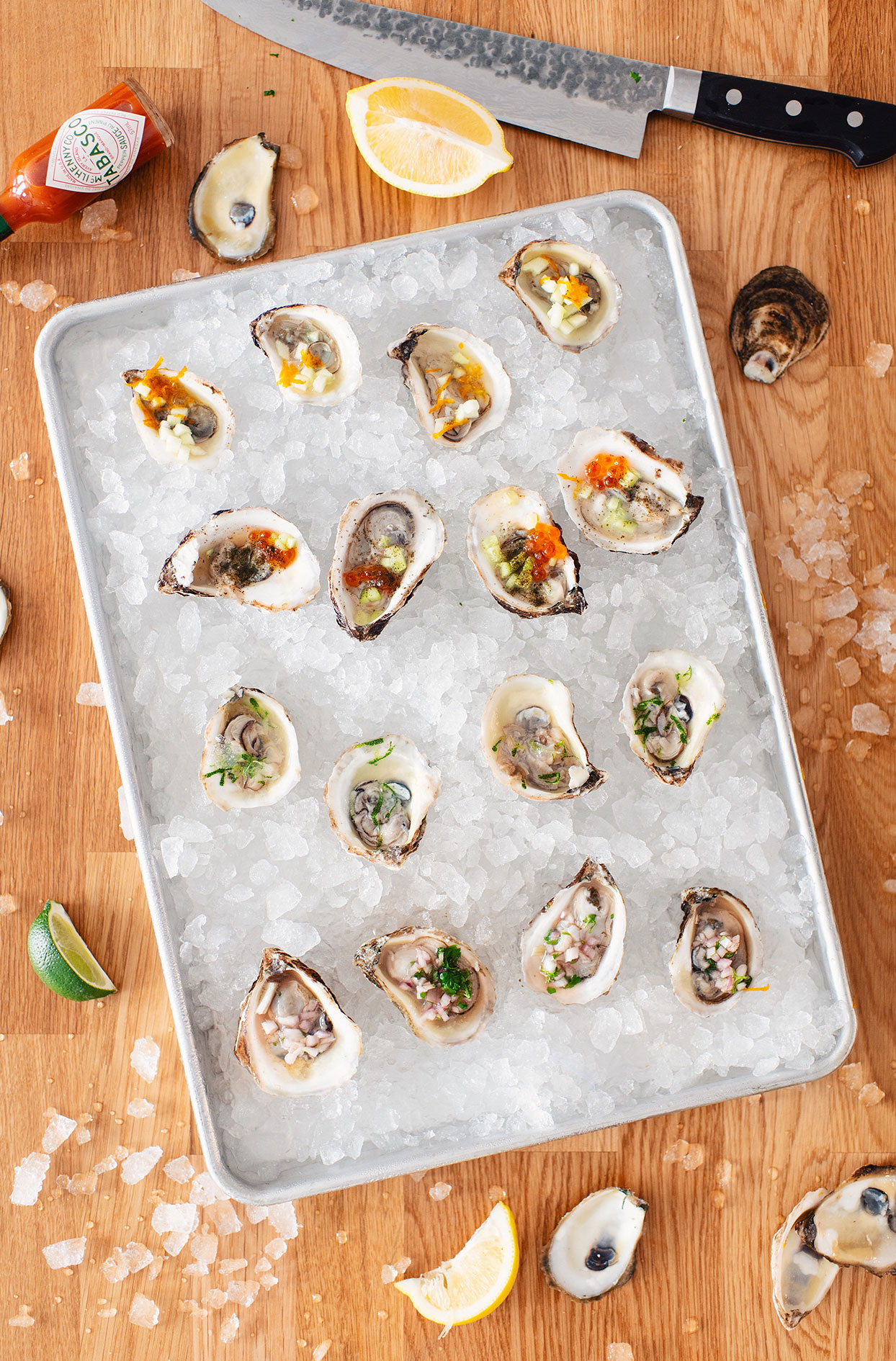 Four topping ideas for fresh oysters