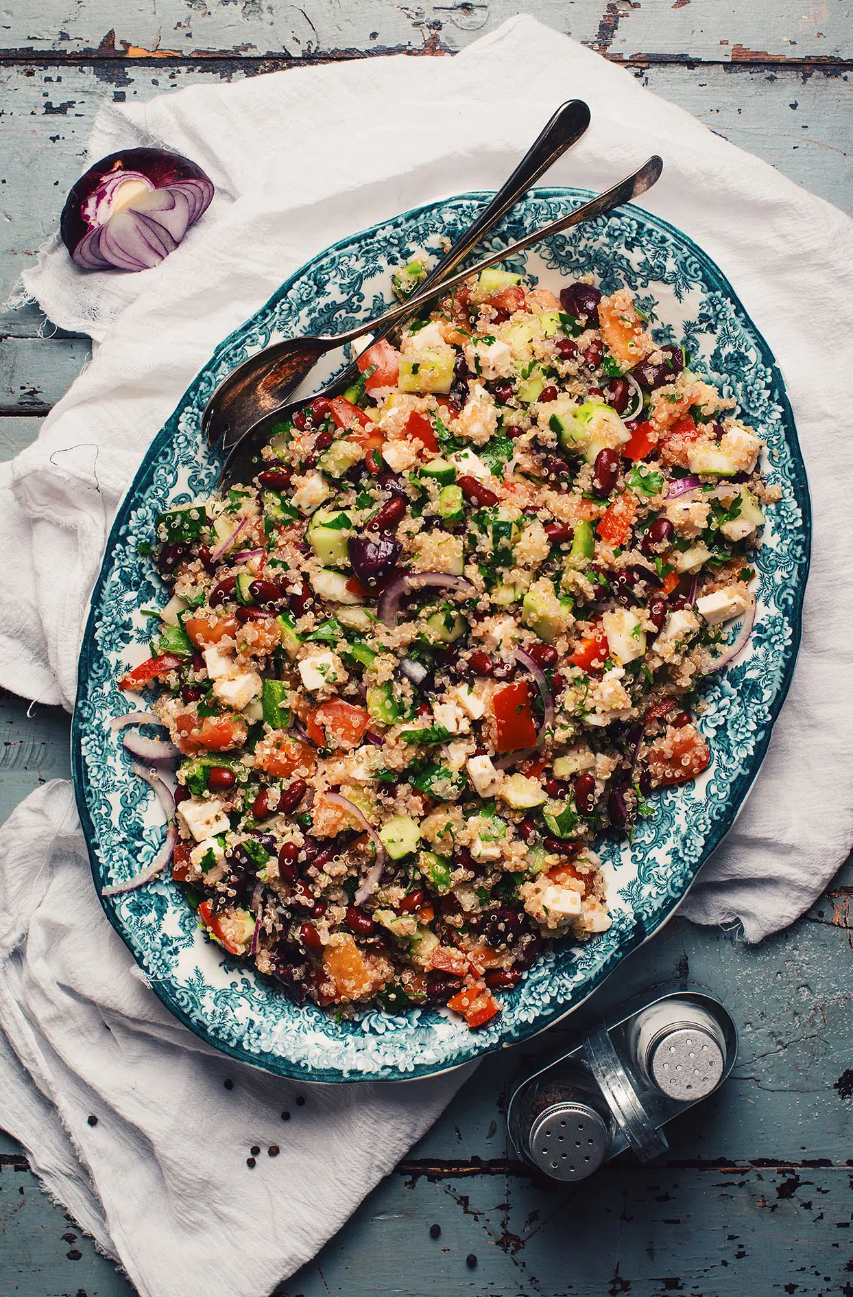 Greek salad with quinoa