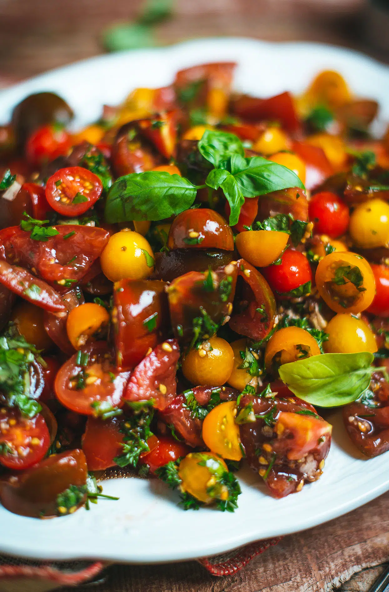 Tomato salad with a ton of fresh herbs
