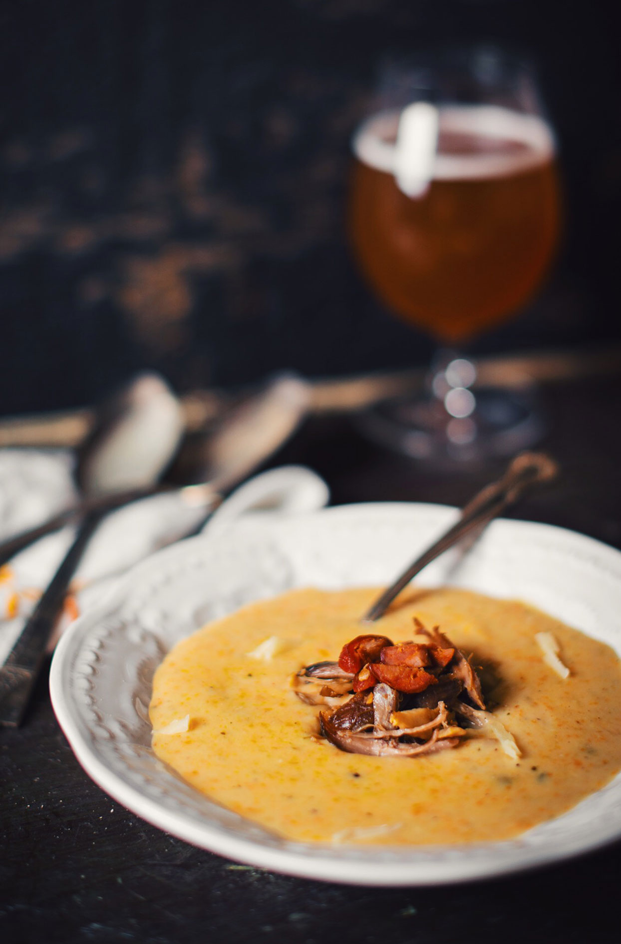 Cheese and beer soup with Don de Dieu