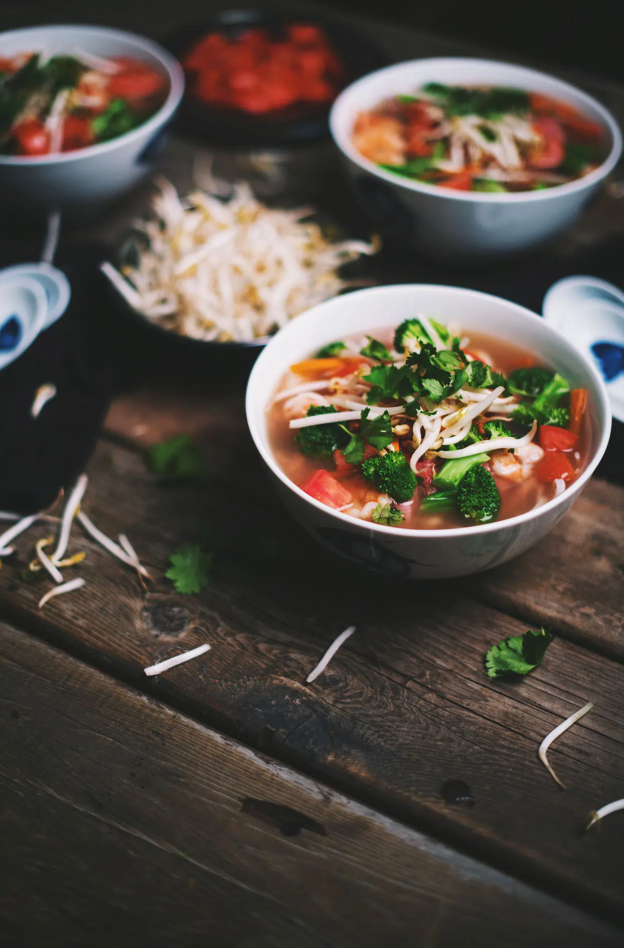 Beef and shrimp pho soup