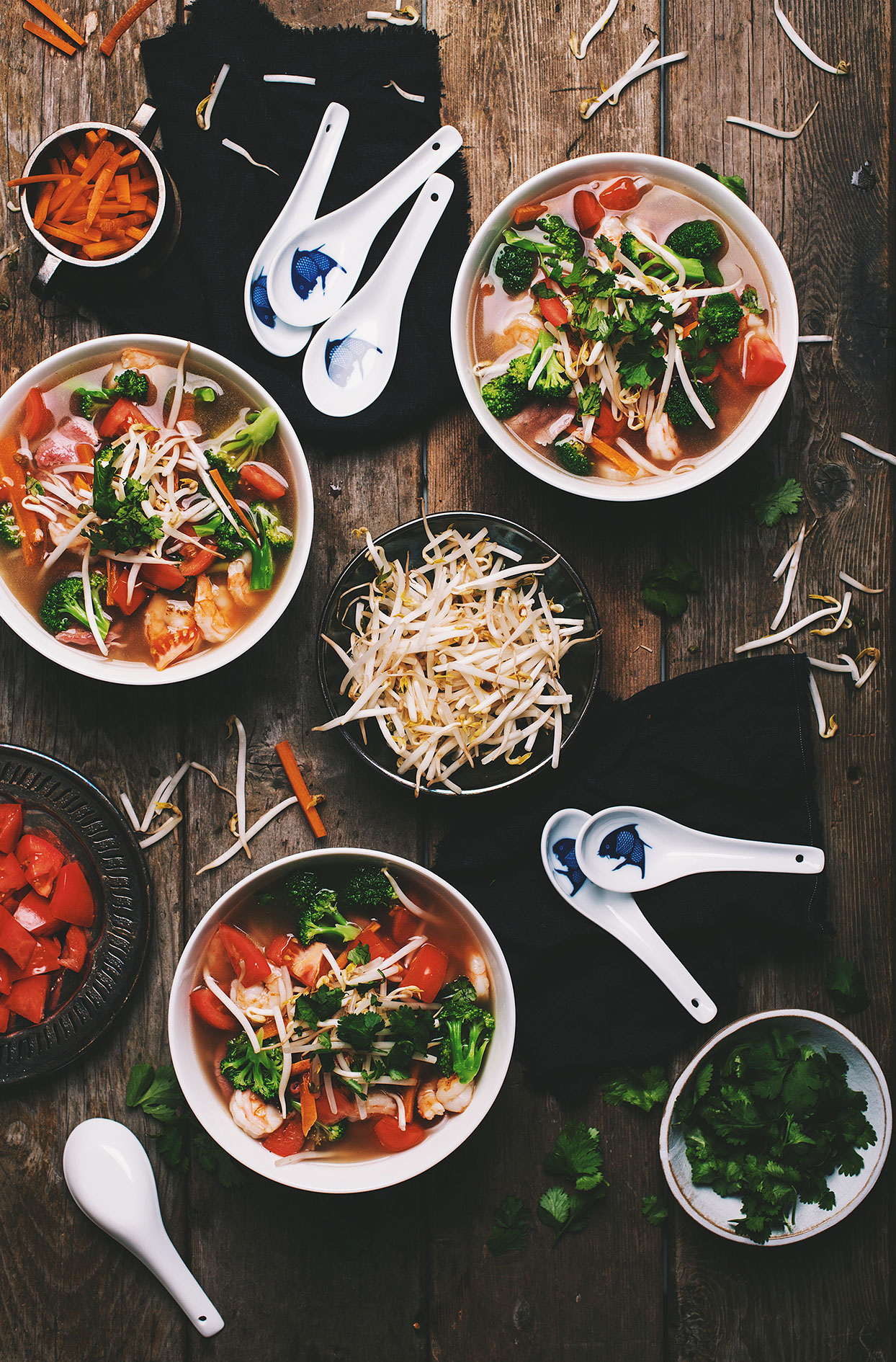 Beef and shrimp pho soup