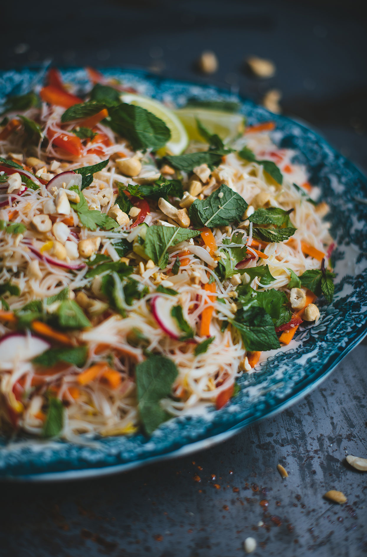 Vietnamese style rice vermicelli salad