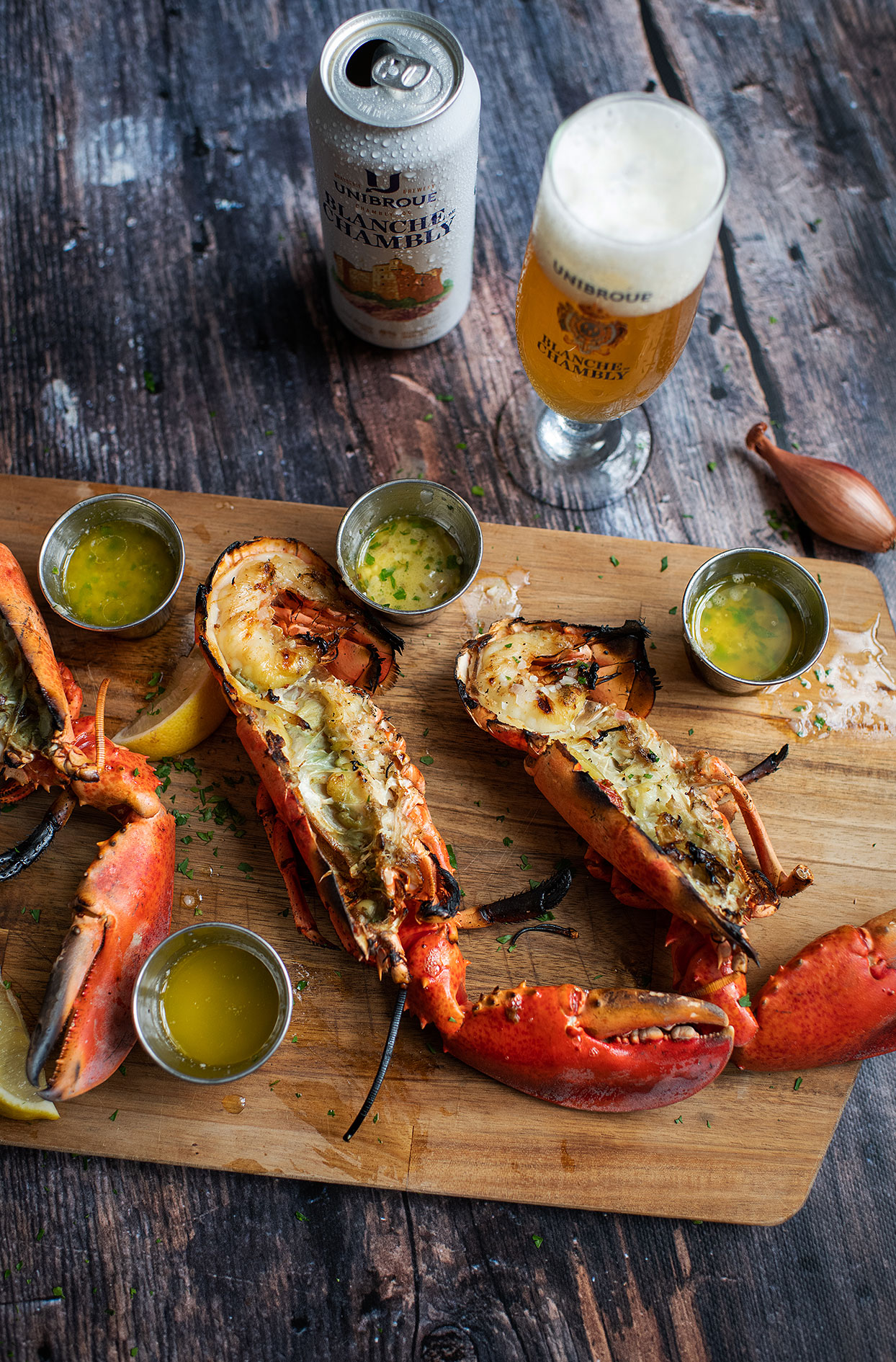 White beer and lemon butter