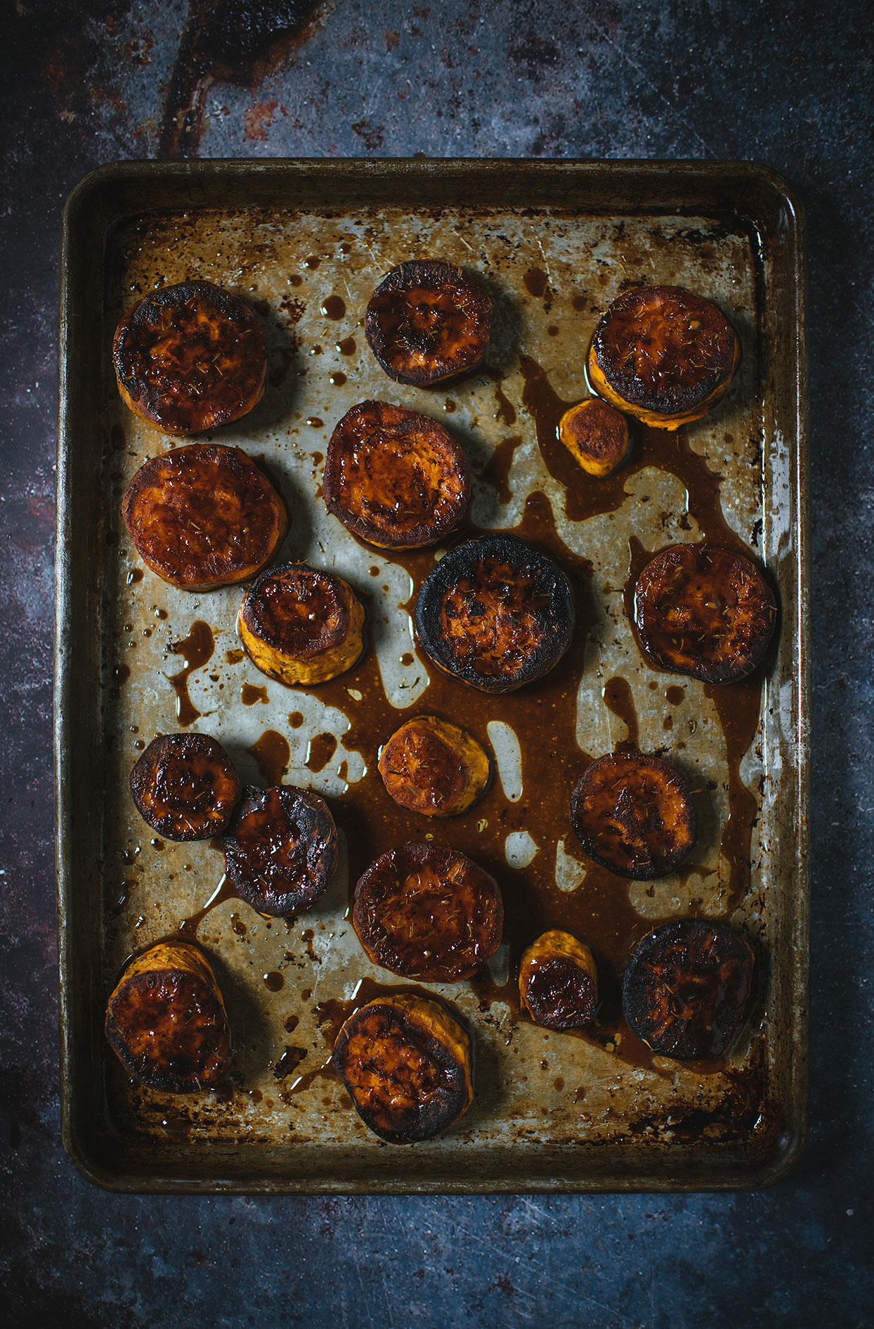 Maple roasted sweet potatoes