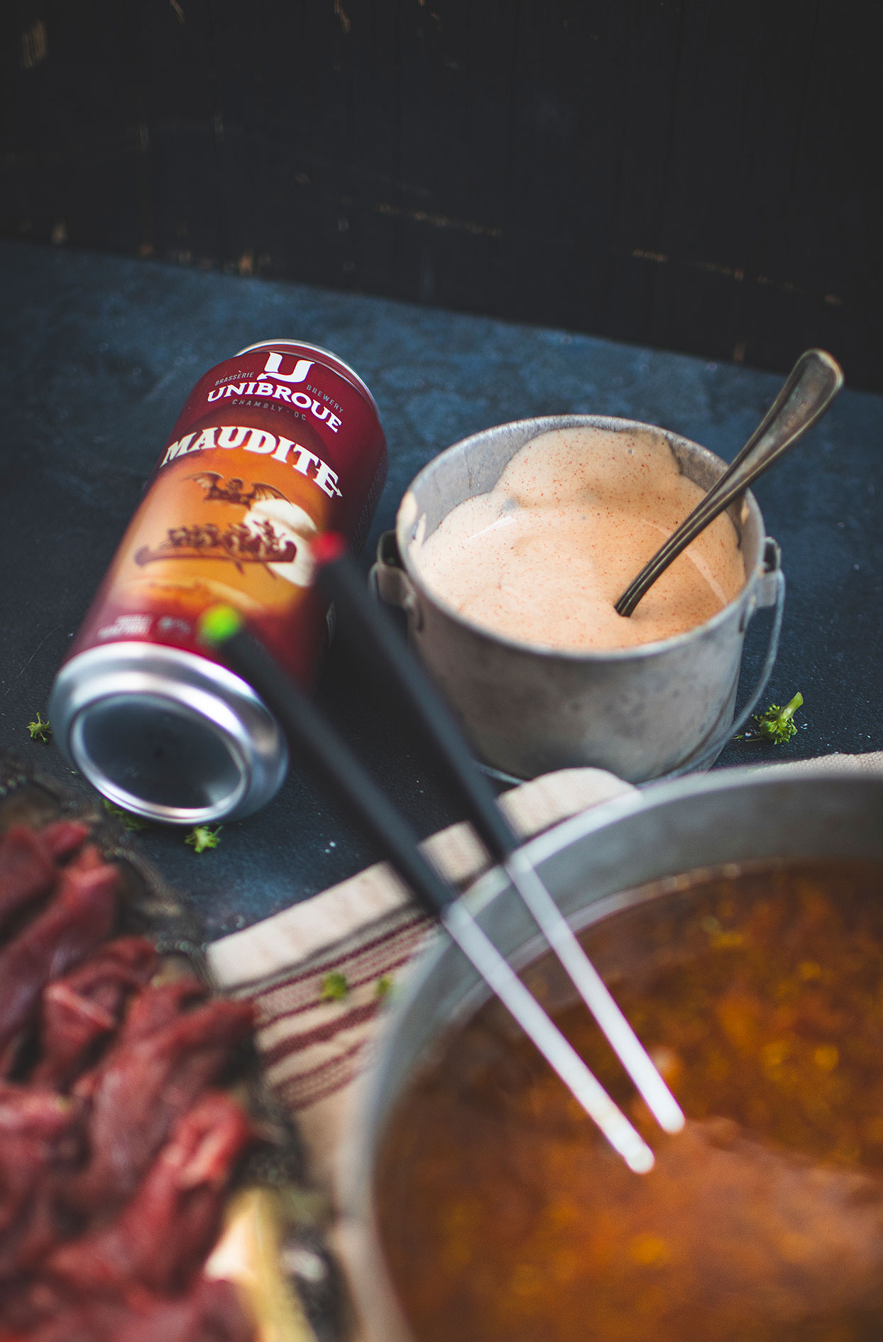 Sauce à fondue à la bière Maudite