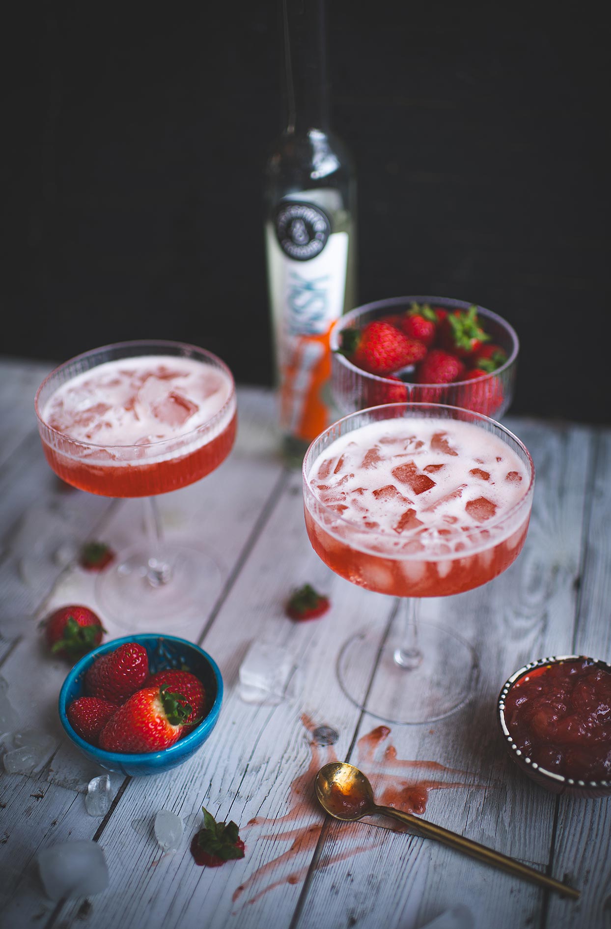Strawberry Rhubarb Whisky Sour