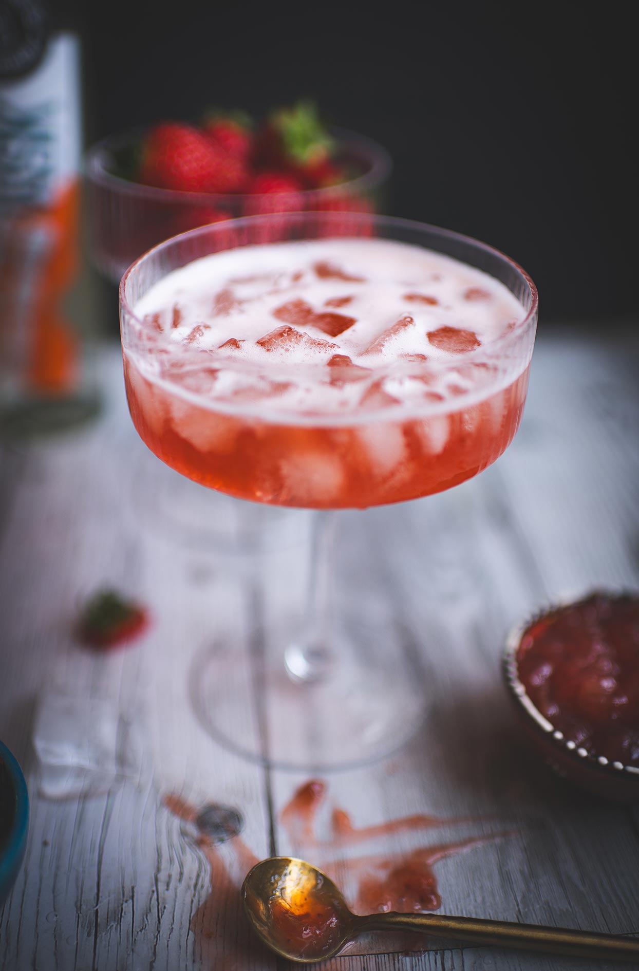 Strawberry Rhubarb Whisky Sour