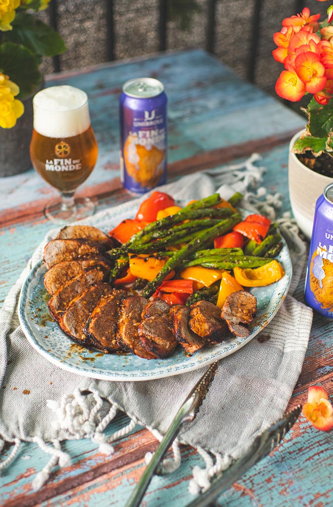 Grilled pork tenderloin with Fin du Monde beer