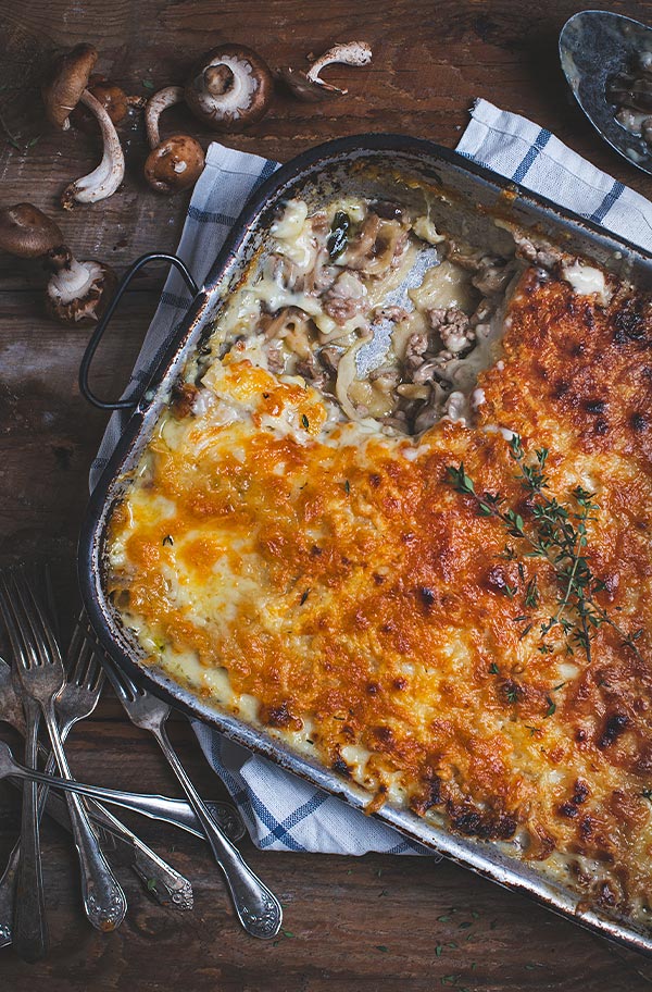 Lasagne au veau haché et aux champignons sauvages
