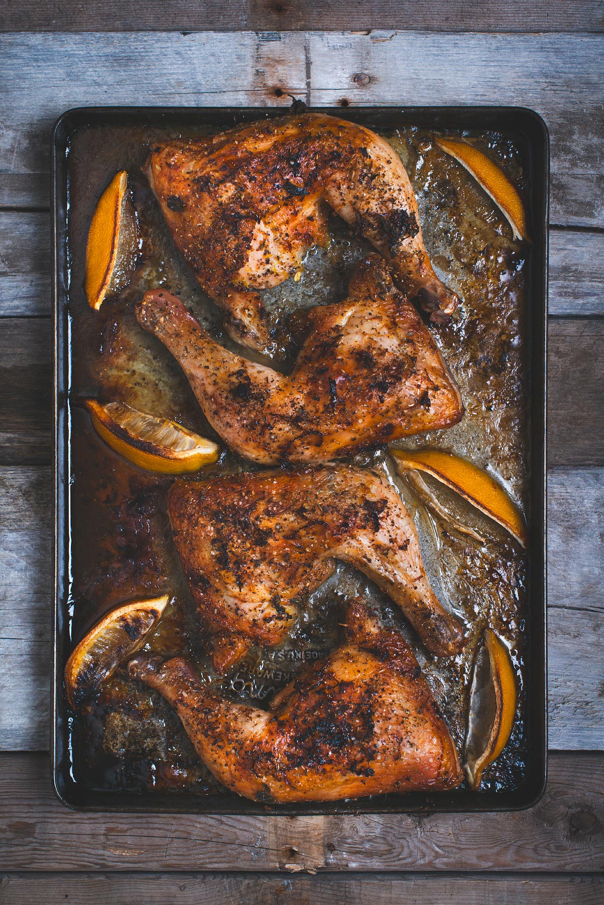 Poulet au vin blanc, au citron et à l’origan
