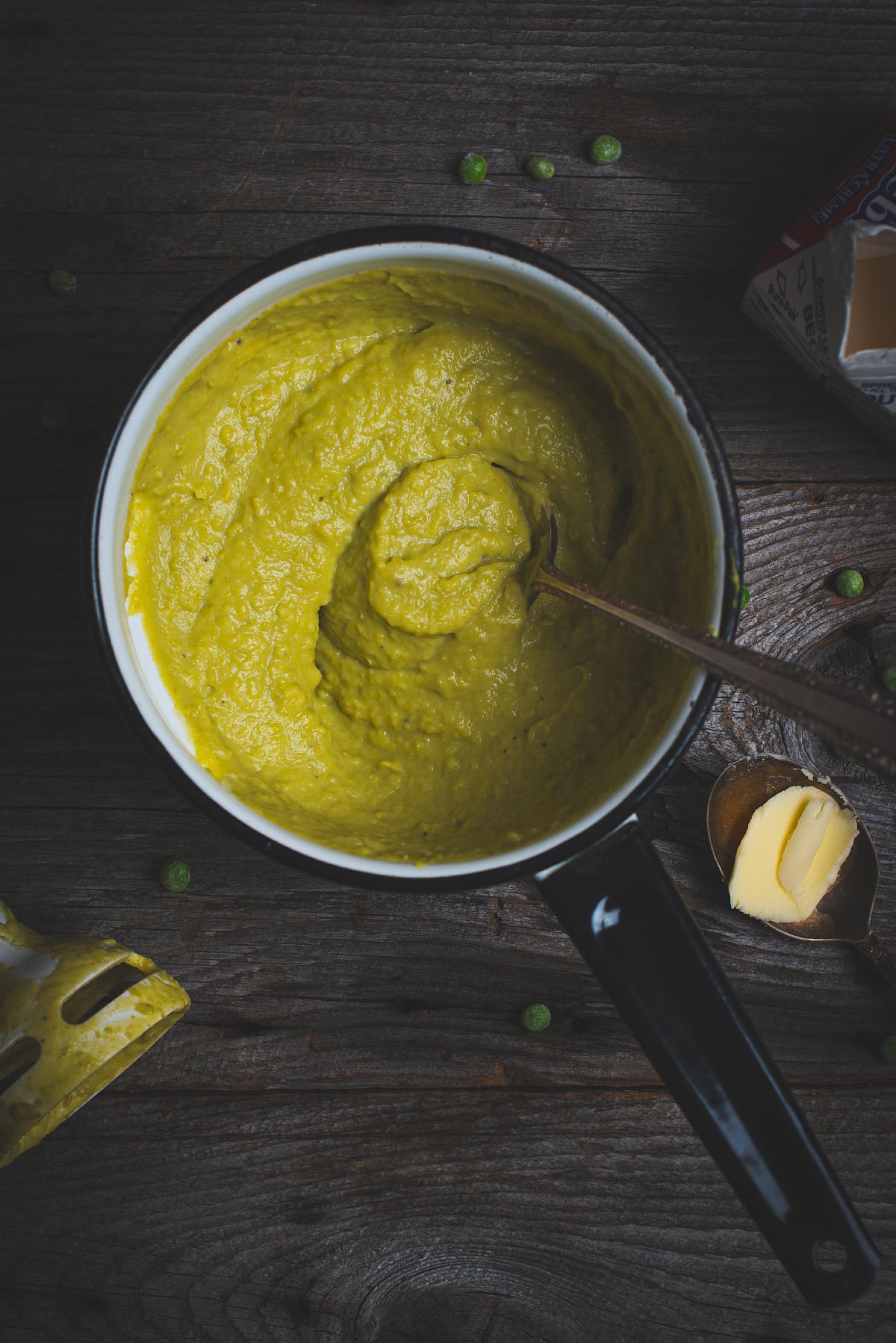 Purée de panais et de petits pois