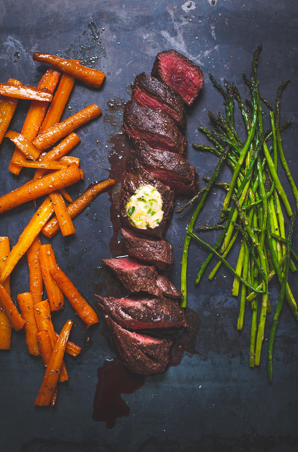 Onglet de boeuf avec beurre maison au citron