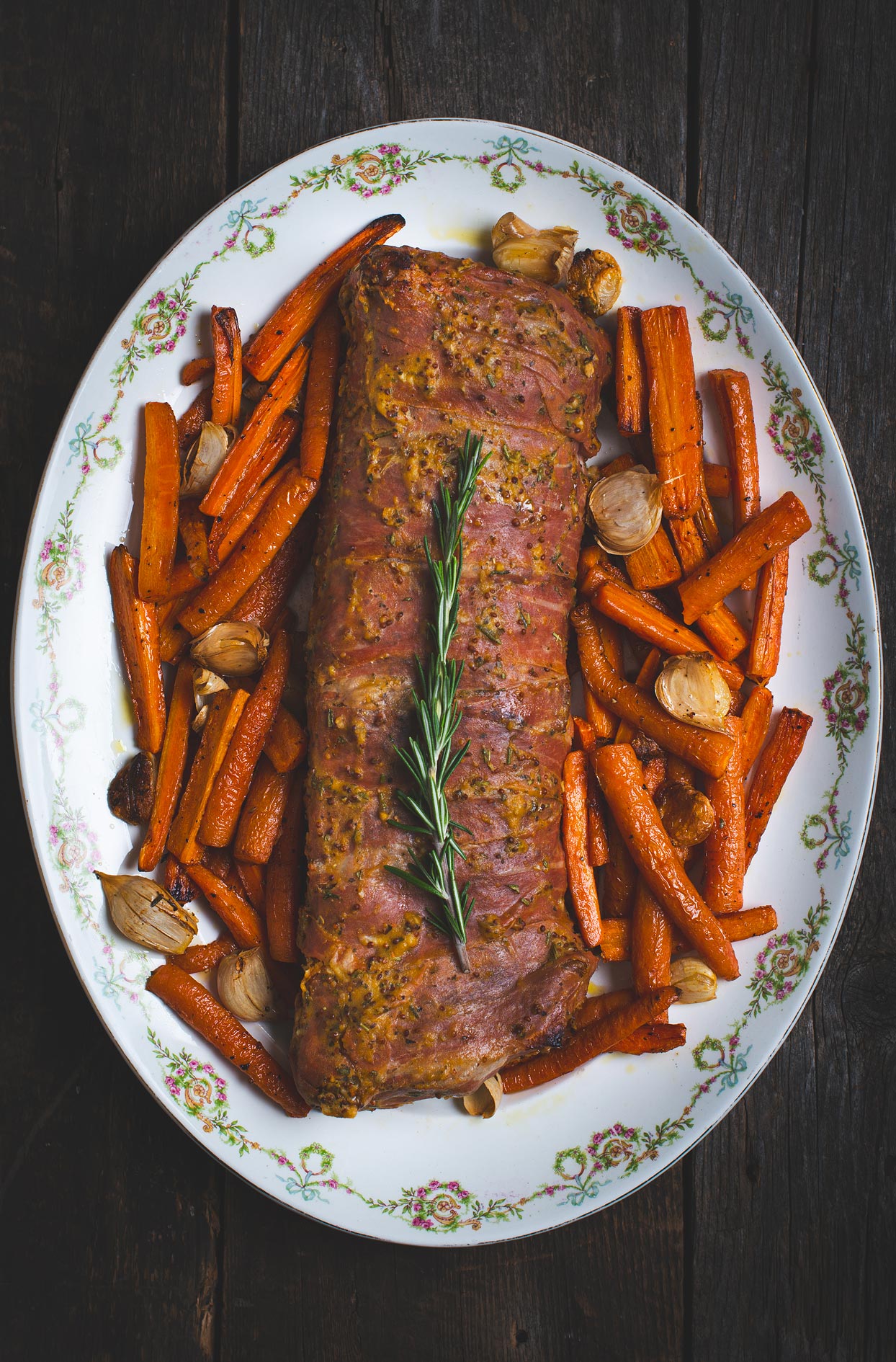 Rôti de veau à la moutarde et au prosciutto