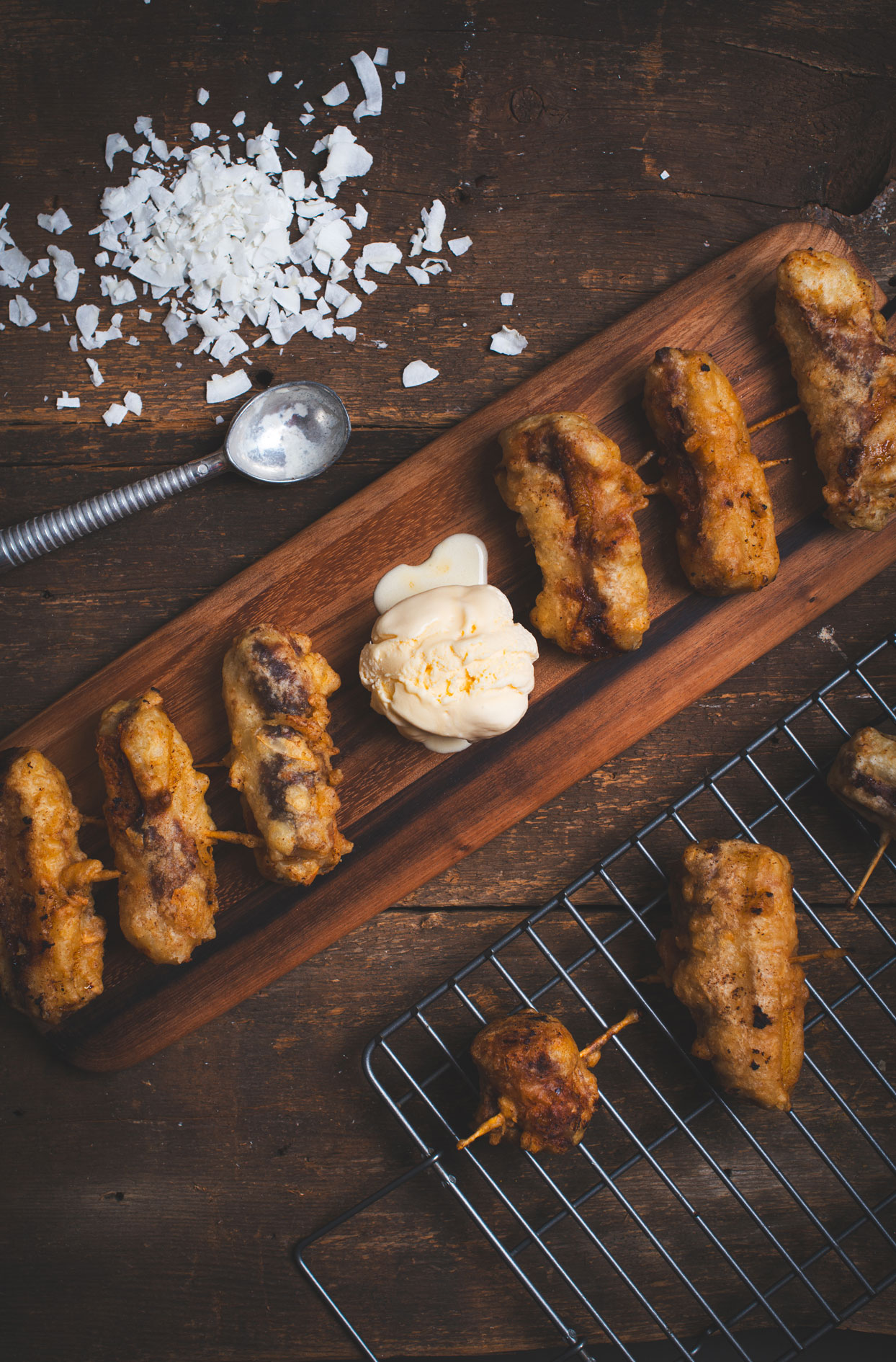 Bananes tempura farcies au Nutella