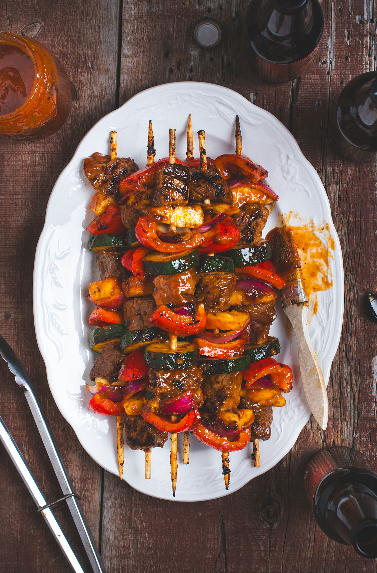 Brochettes de bœuf et ananas