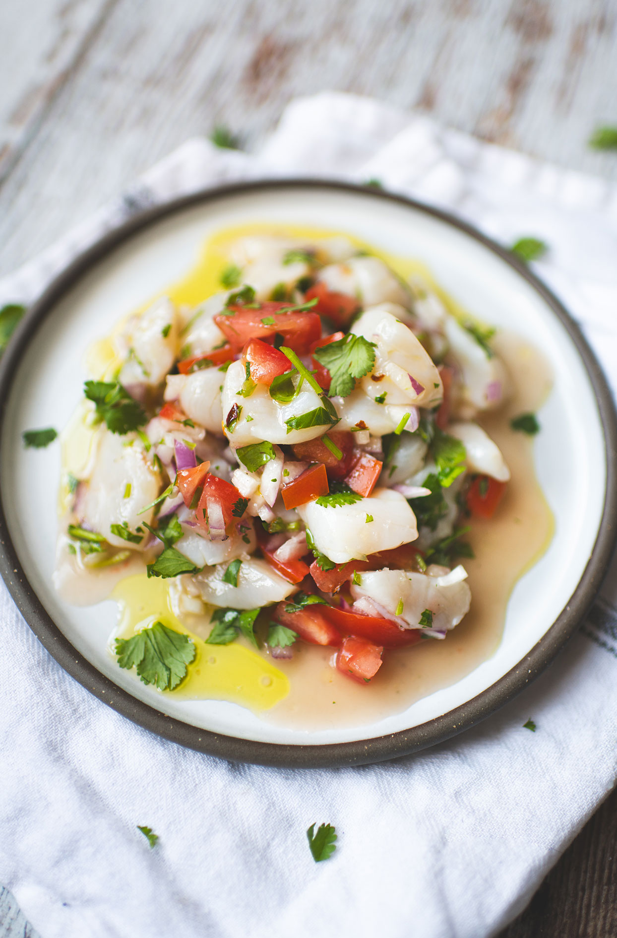 Ceviche de pétoncles aux agrumes