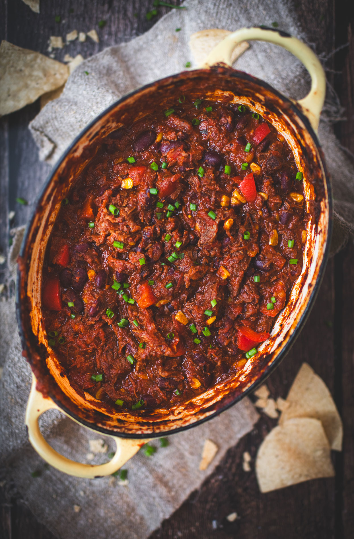 Chili au bœuf effiloché