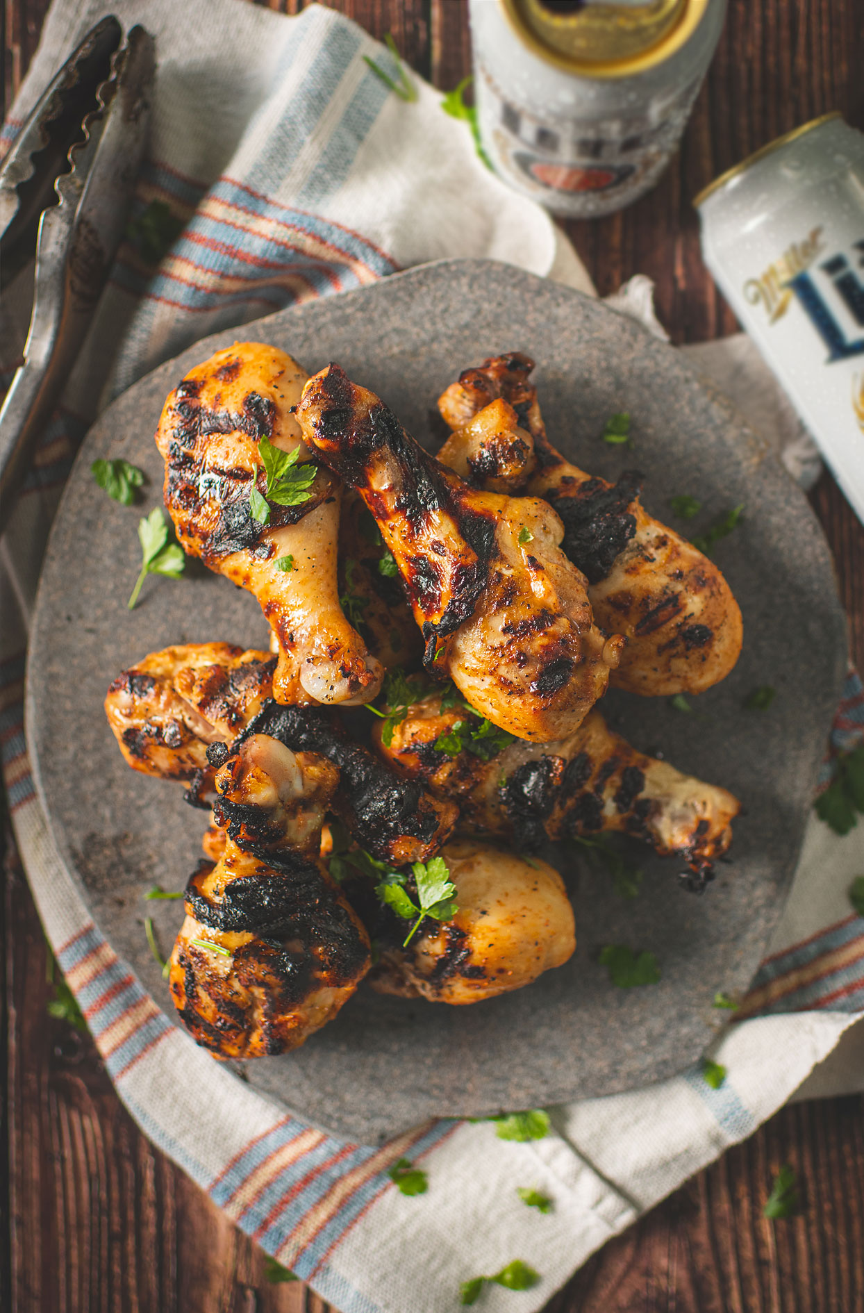 Pilons de poulet à la bière, lime et épices BBQ