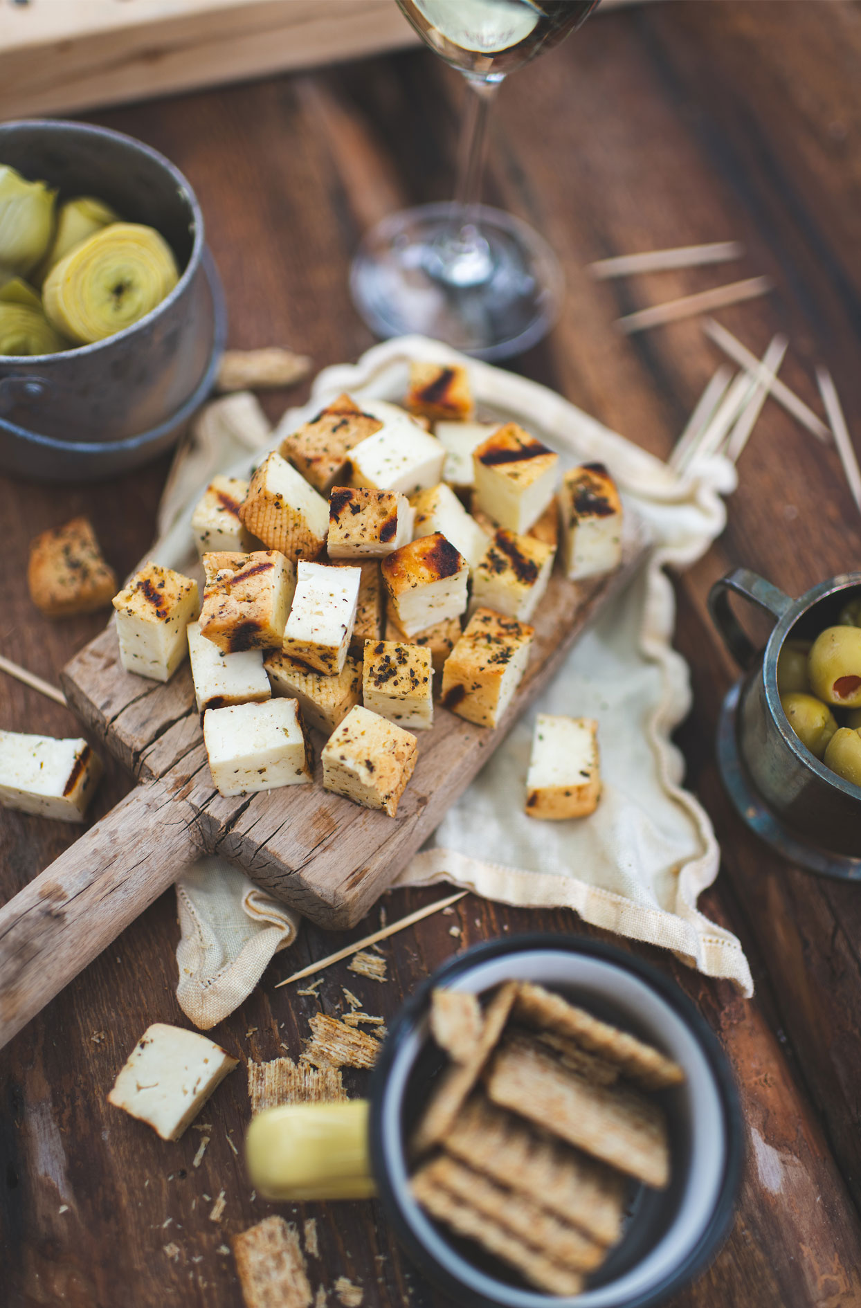 Smoked herb haloumi