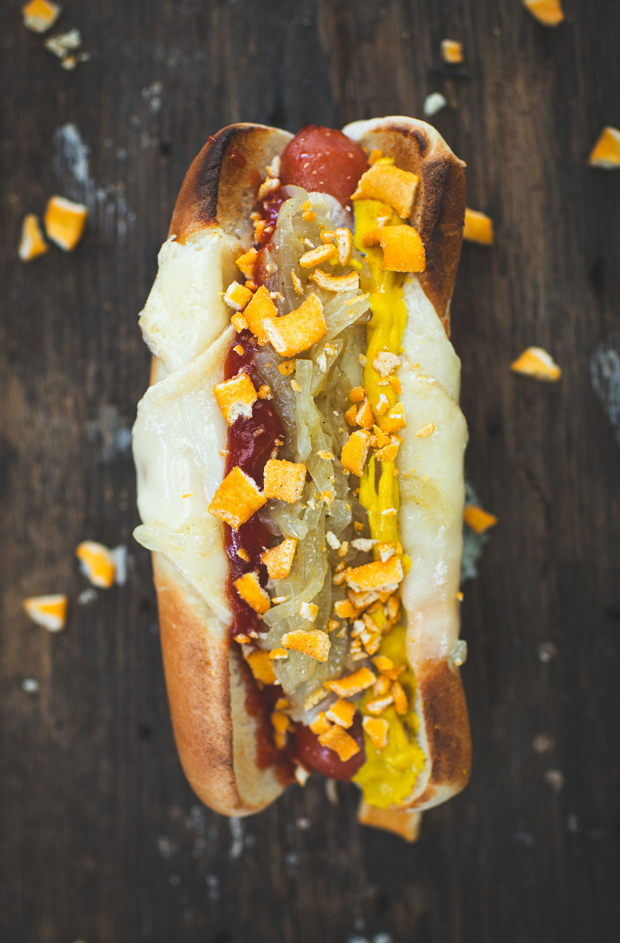 Gratiné hot dogs