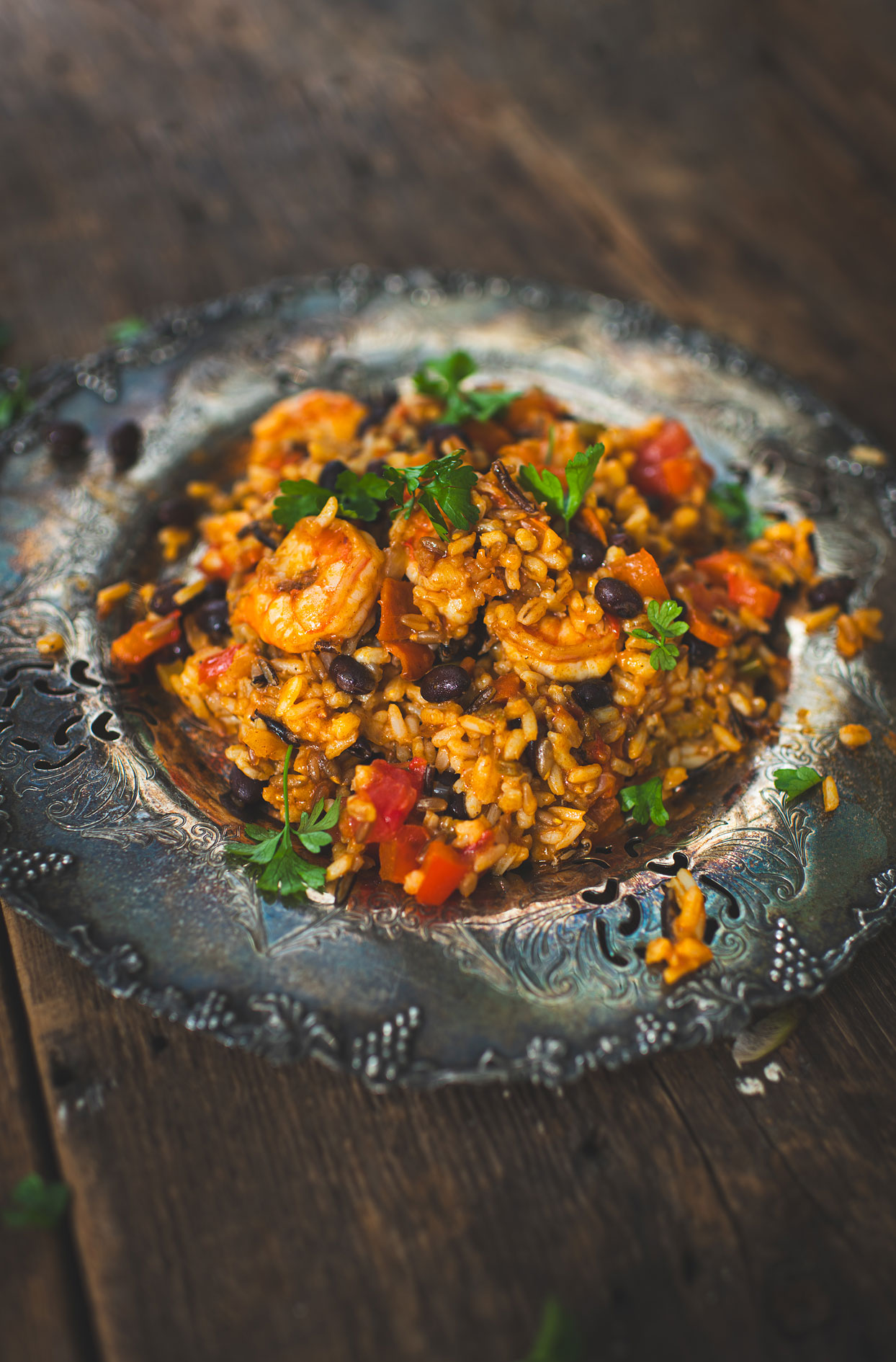 Cajun rice with shrimp and vegetables