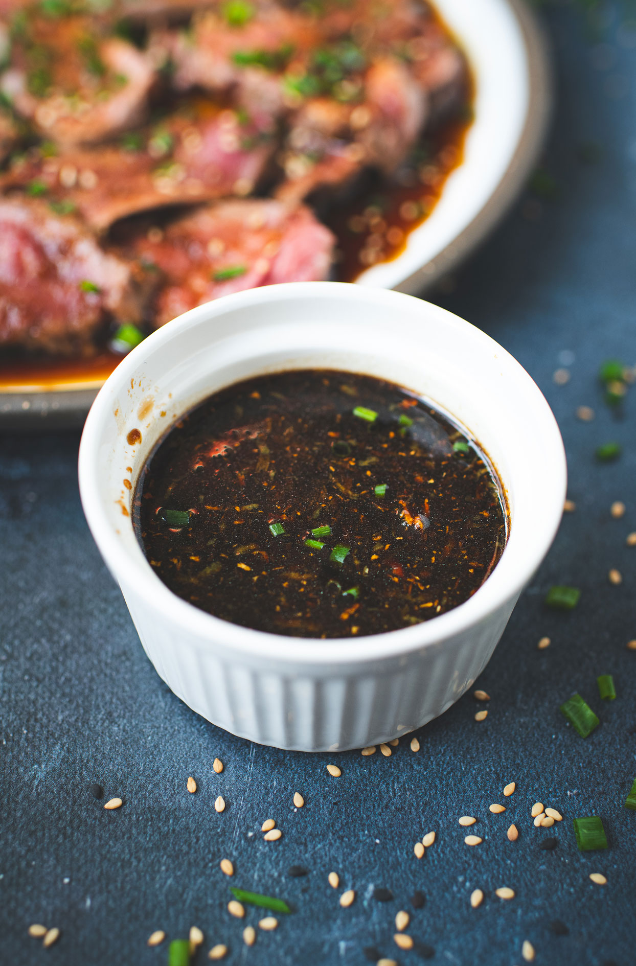 Homemade ponzu sauce with ginger