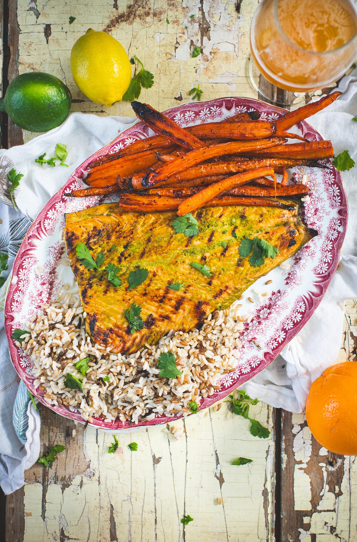 Grilled citrus salmon on the BBQ