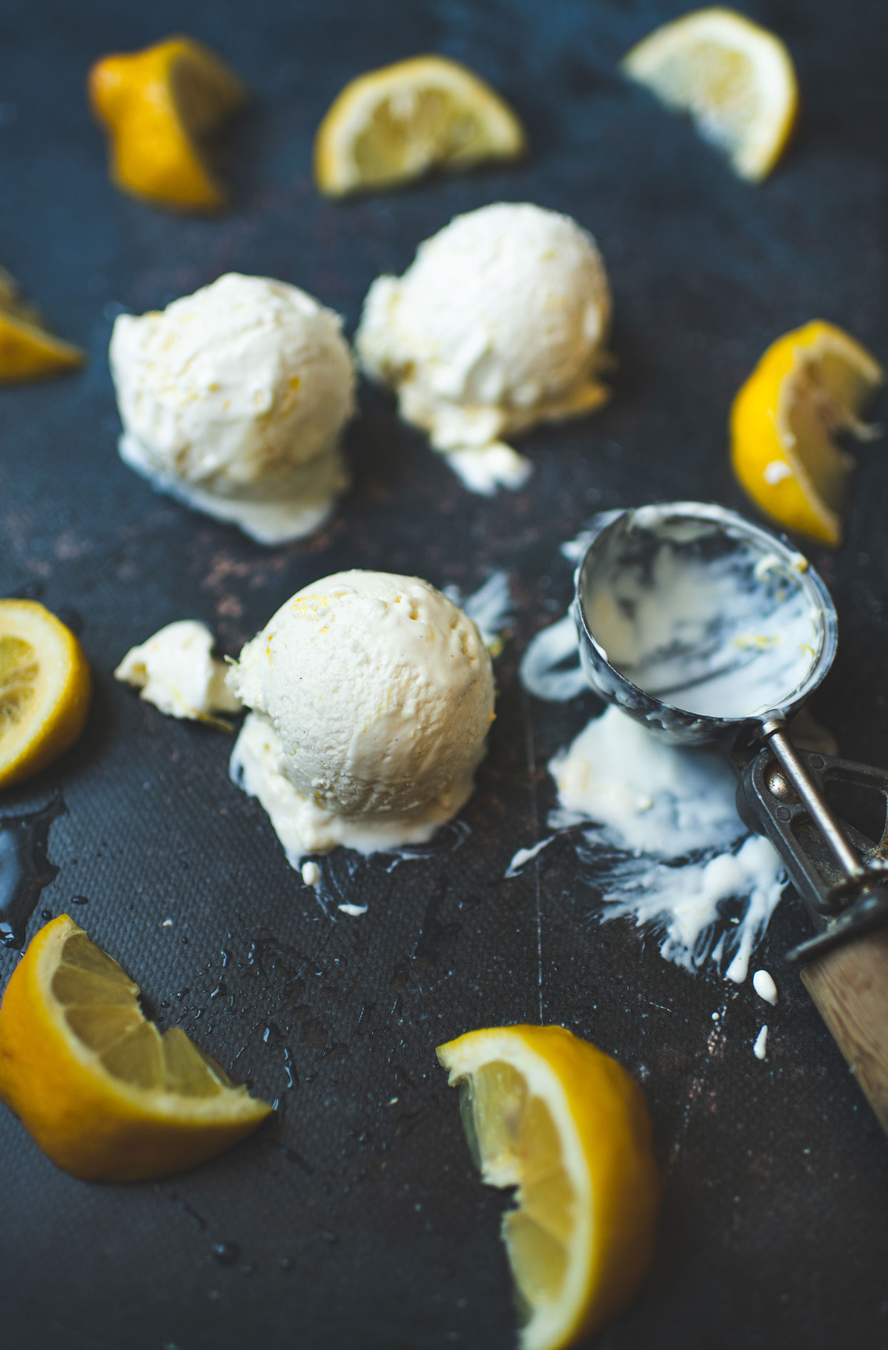 Crème glacée au citron et au limoncello