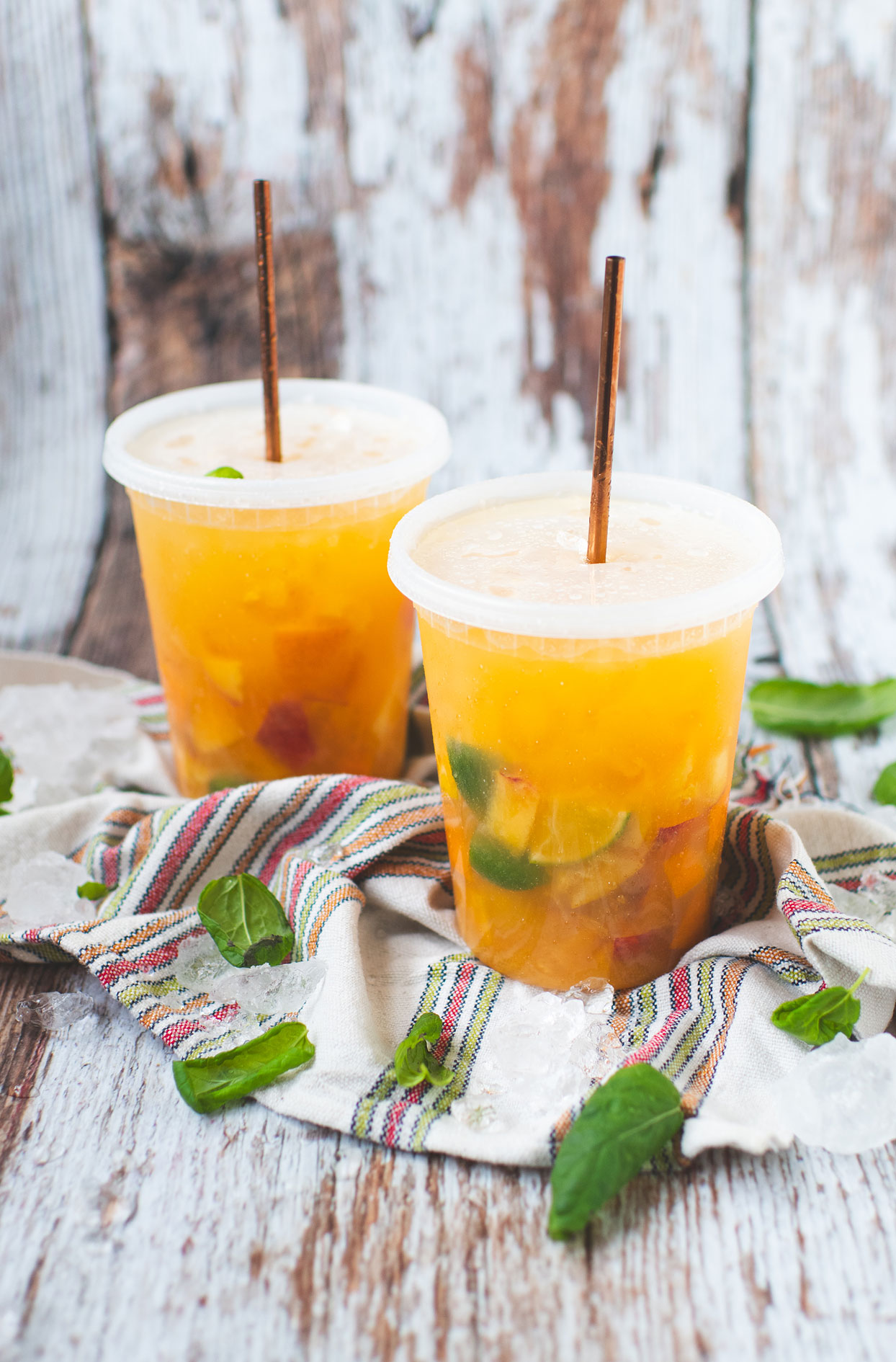 Peach, carrot and ginger mocktail