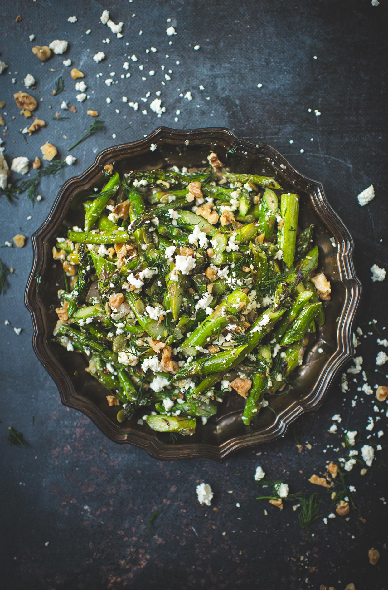 Salade d&rsquo;asperges grillées, Grenoble et feta