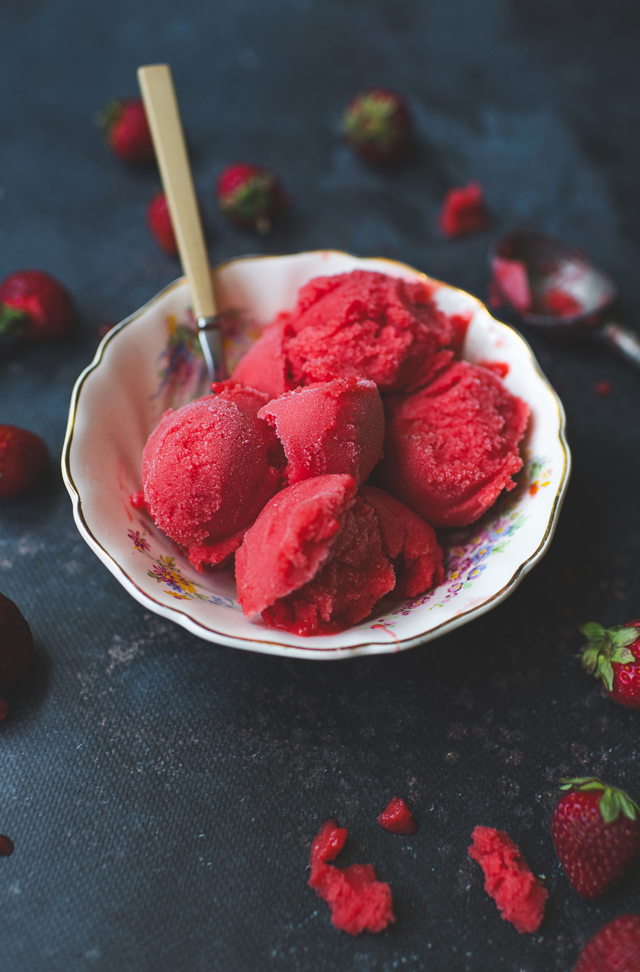 Strawberry and vodka sorbet