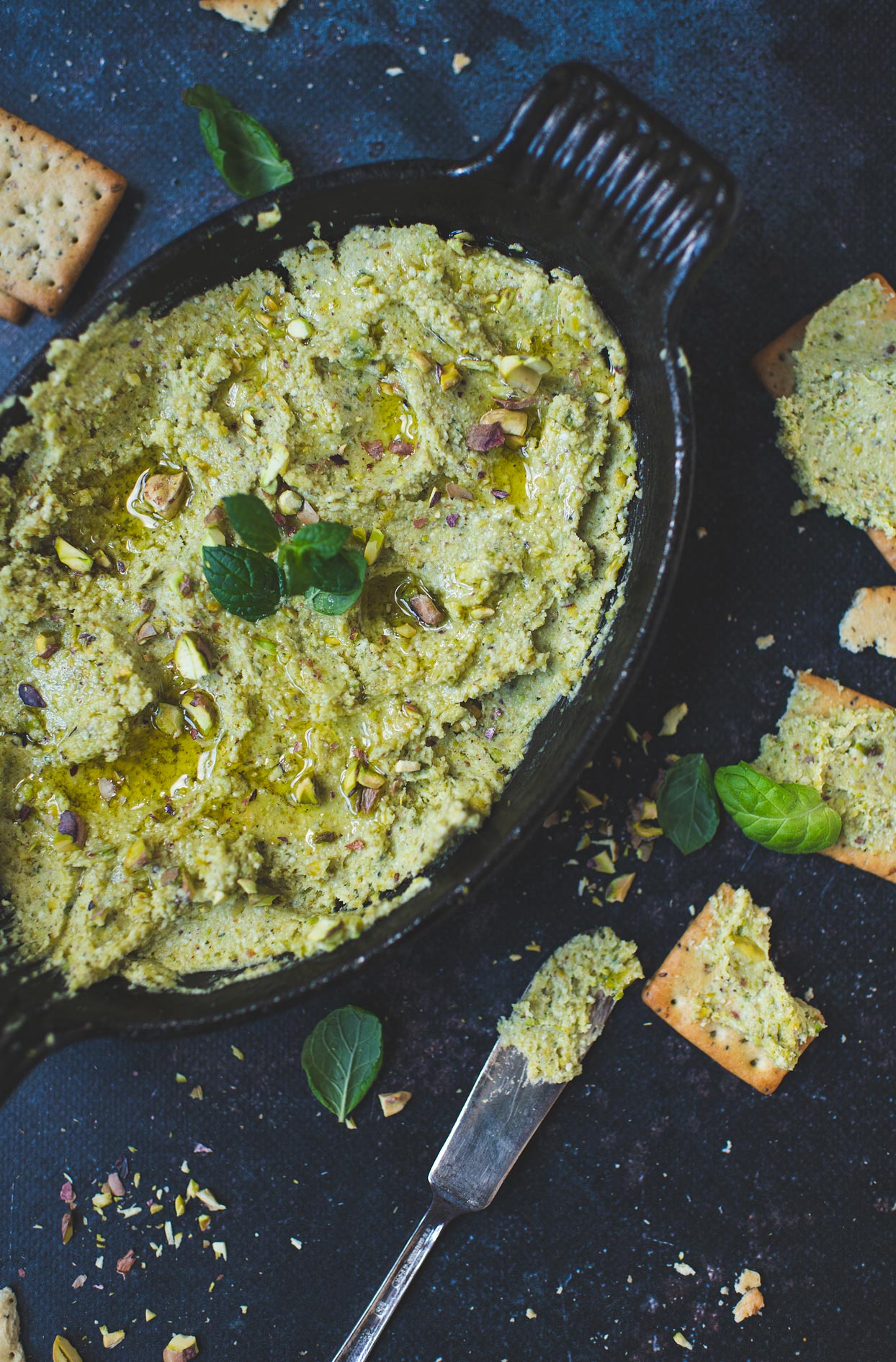 Feta, pistachio and mint dip