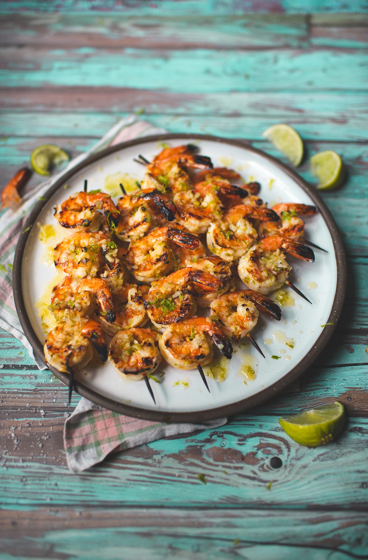 Brochettes de crevettes margarita grillées