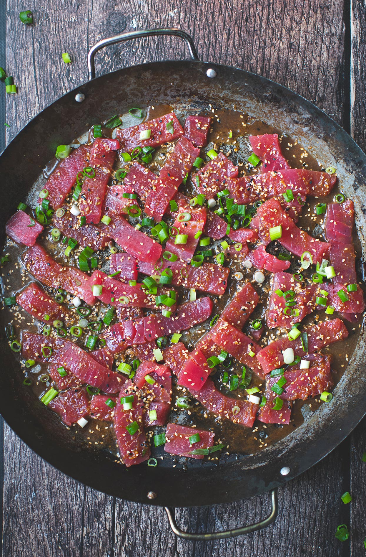 Tuna crudo with orange sauce
