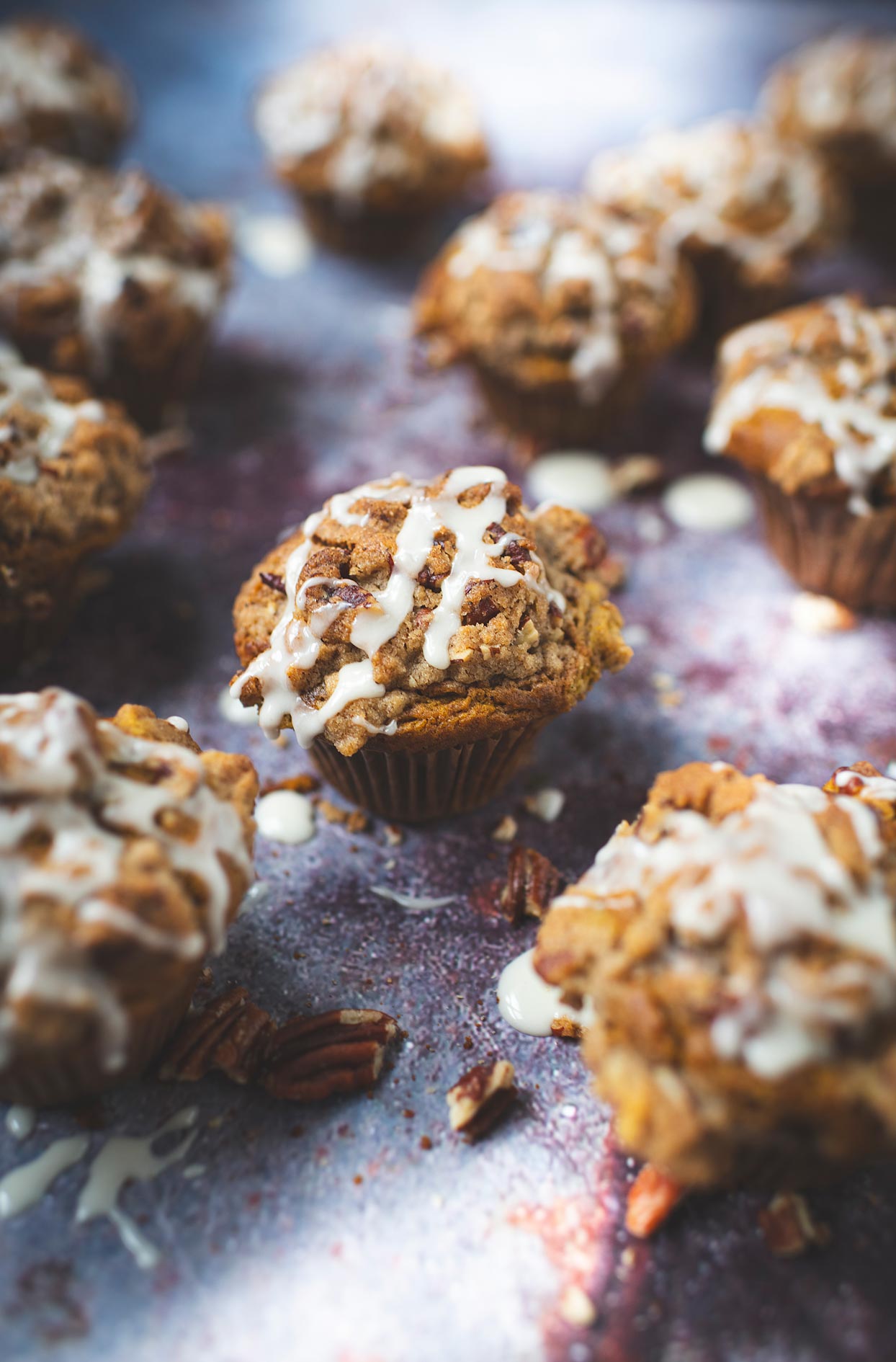 Muffins à la citrouille avec croustillant aux pacanes